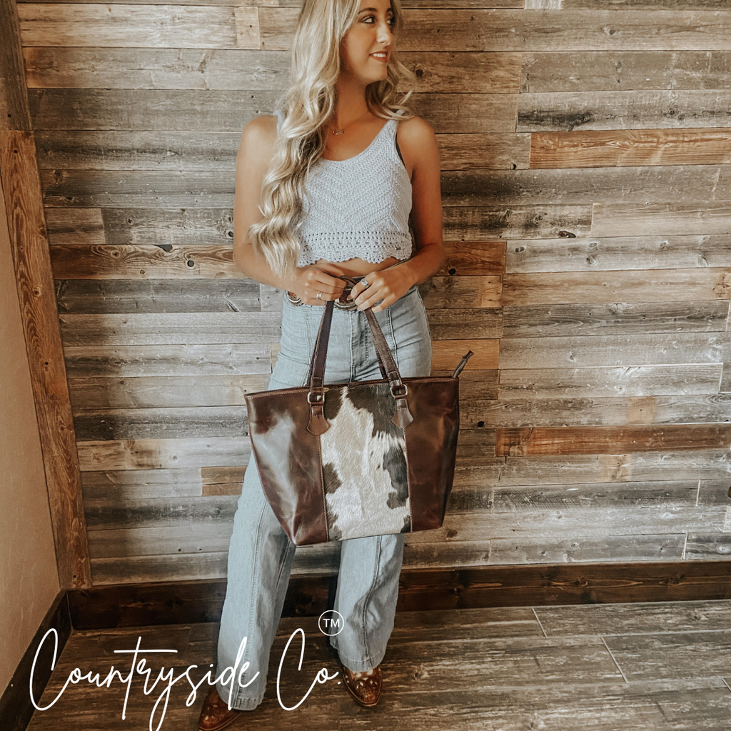 Jane All Leather Tote, laptop bag, Purse