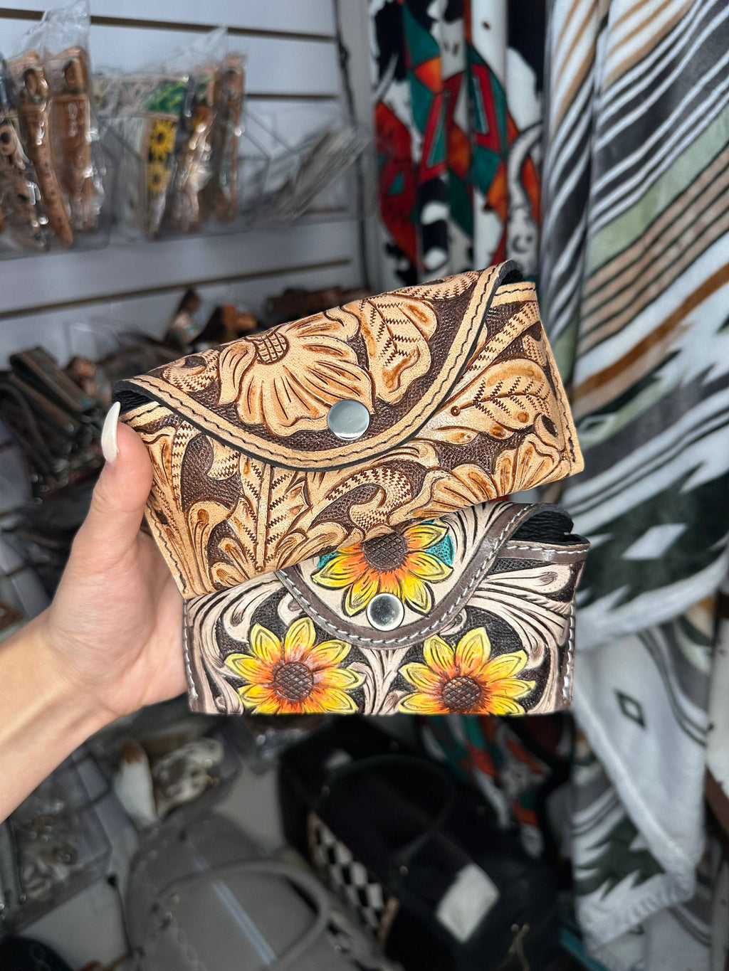 Genuine Tooled Leather Western Sunglass Case