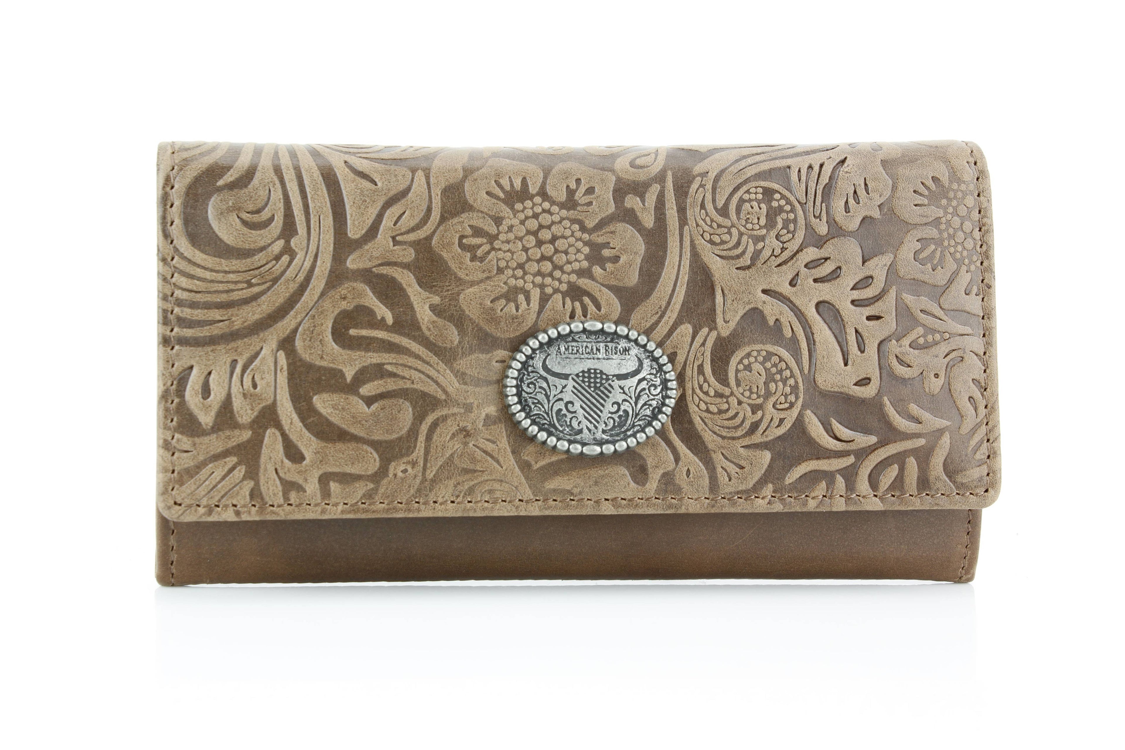 Filigree Fold Over Women Wallet American Bison ABLW 41-25202