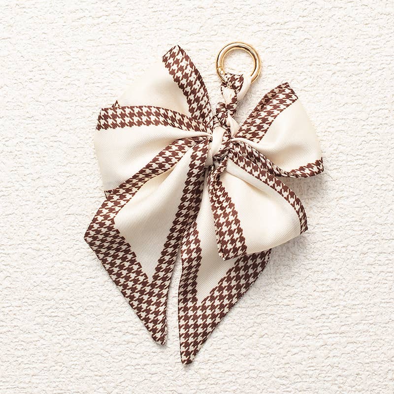 Stylish Fabric Woven Bow Bag Charm