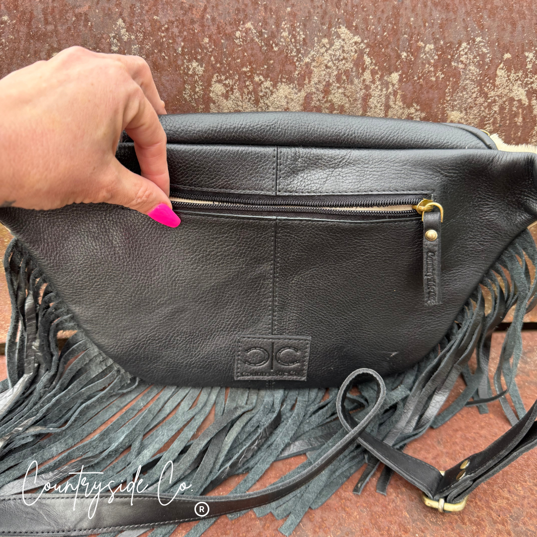 Austin Cowhide Fringe Sling, Fanny Pack, Festival Bag (Copy)
