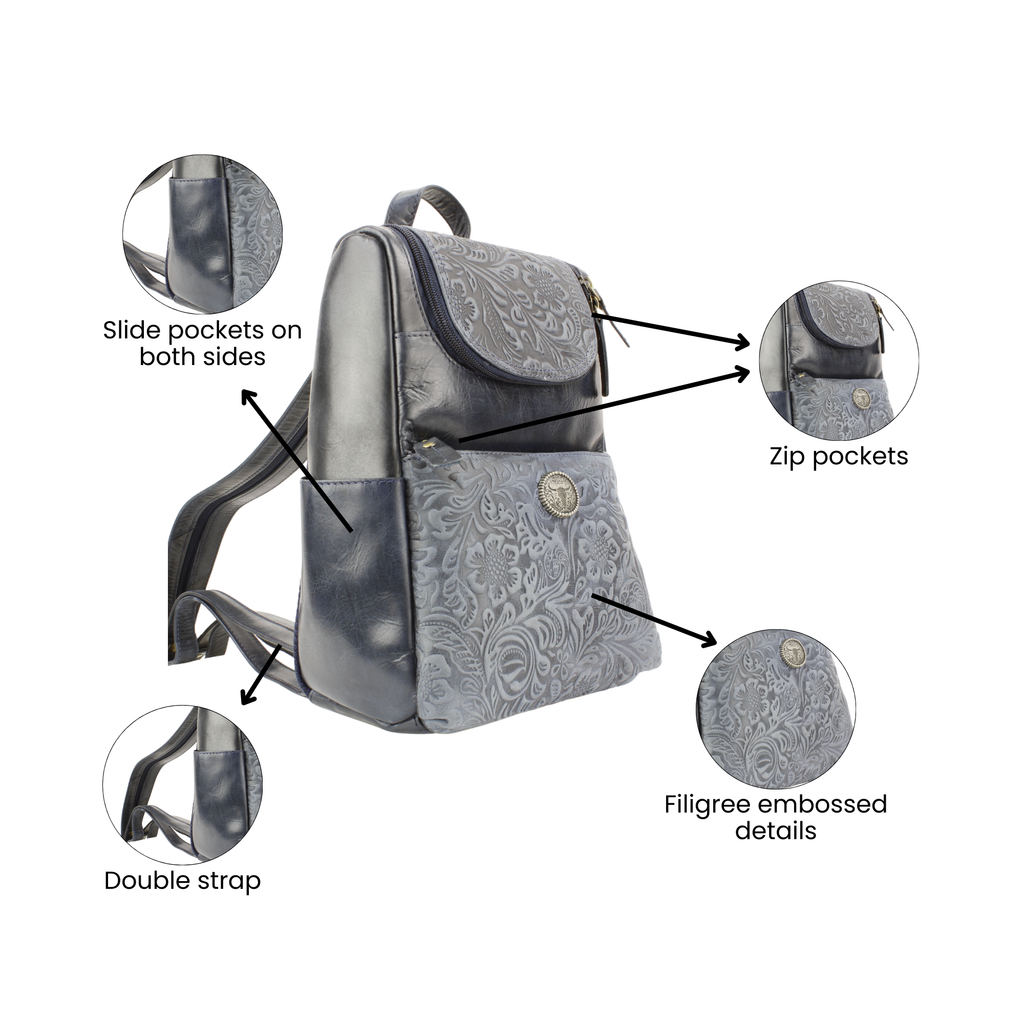AB Small Zip Sling Backpack Filigree ABHB 41-26104