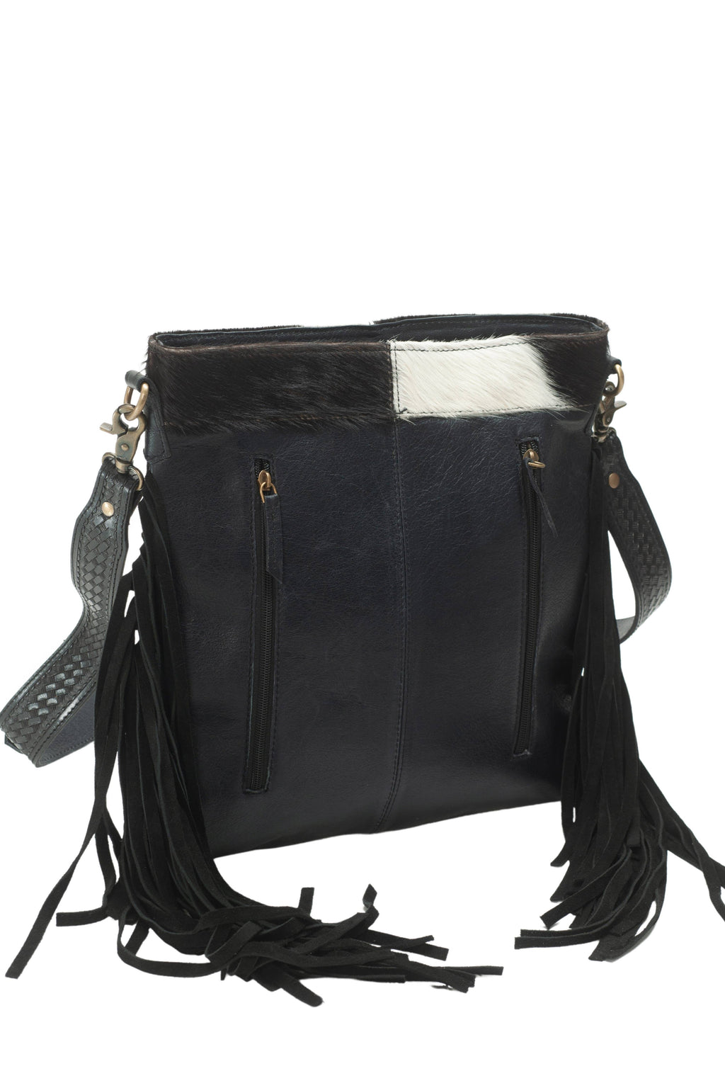 American Bison Western Style Hair on Hide Fringe Crossbody