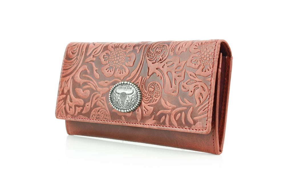 Filigree Fold Over Women Wallet American Bison ABLW 41-25202