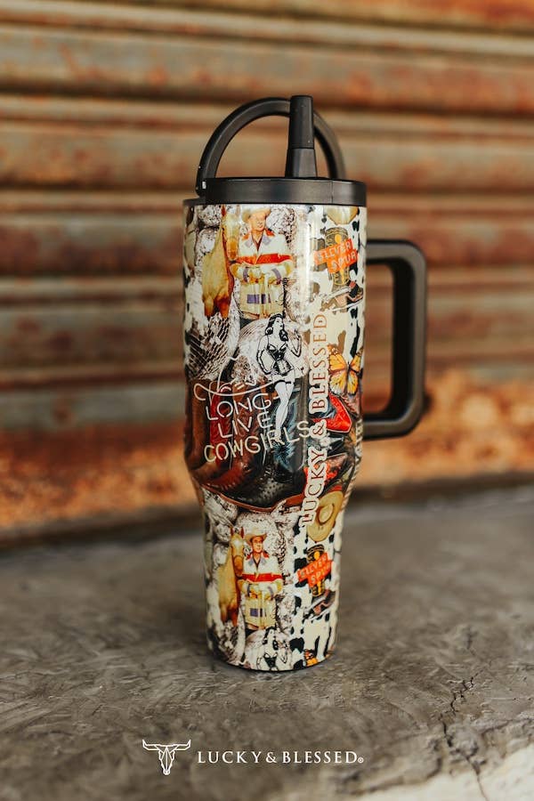 Long Live Cowgirls Printed Flip Straw Tumbler 40oz