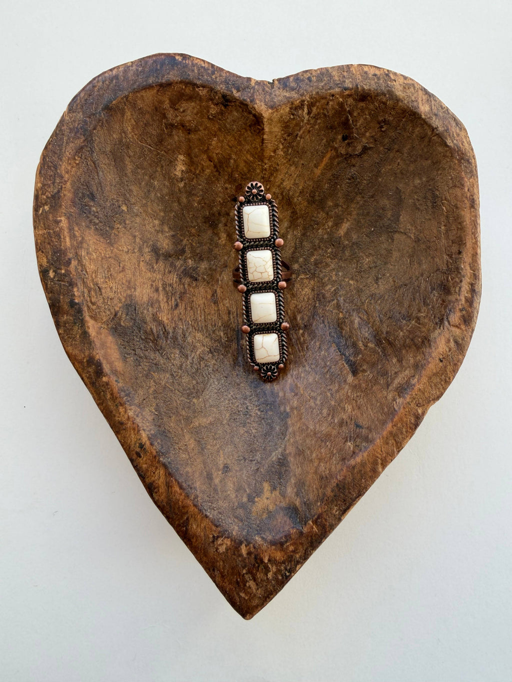 Western Cluster Cuff Ring - Copper White