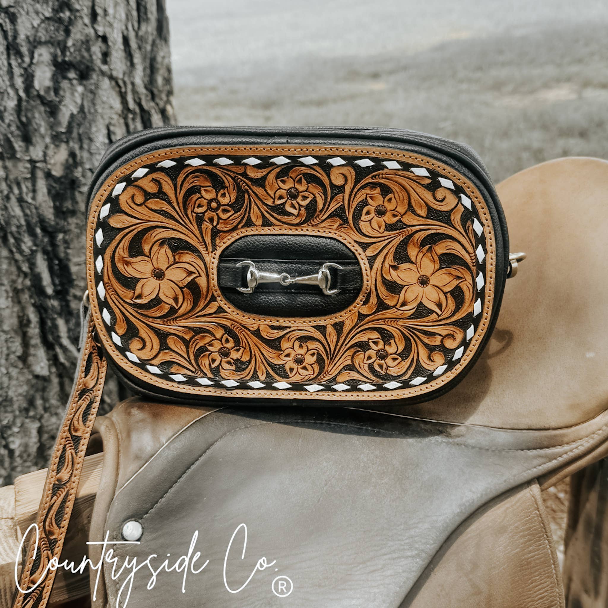 Bridle Belle Tooled Leather Purse ONLY by Countryside Co