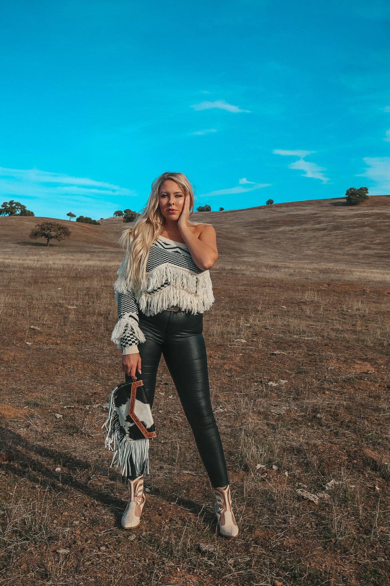 The Maria Cowhide Leather Tooled Purse a Haute Southern Hyde