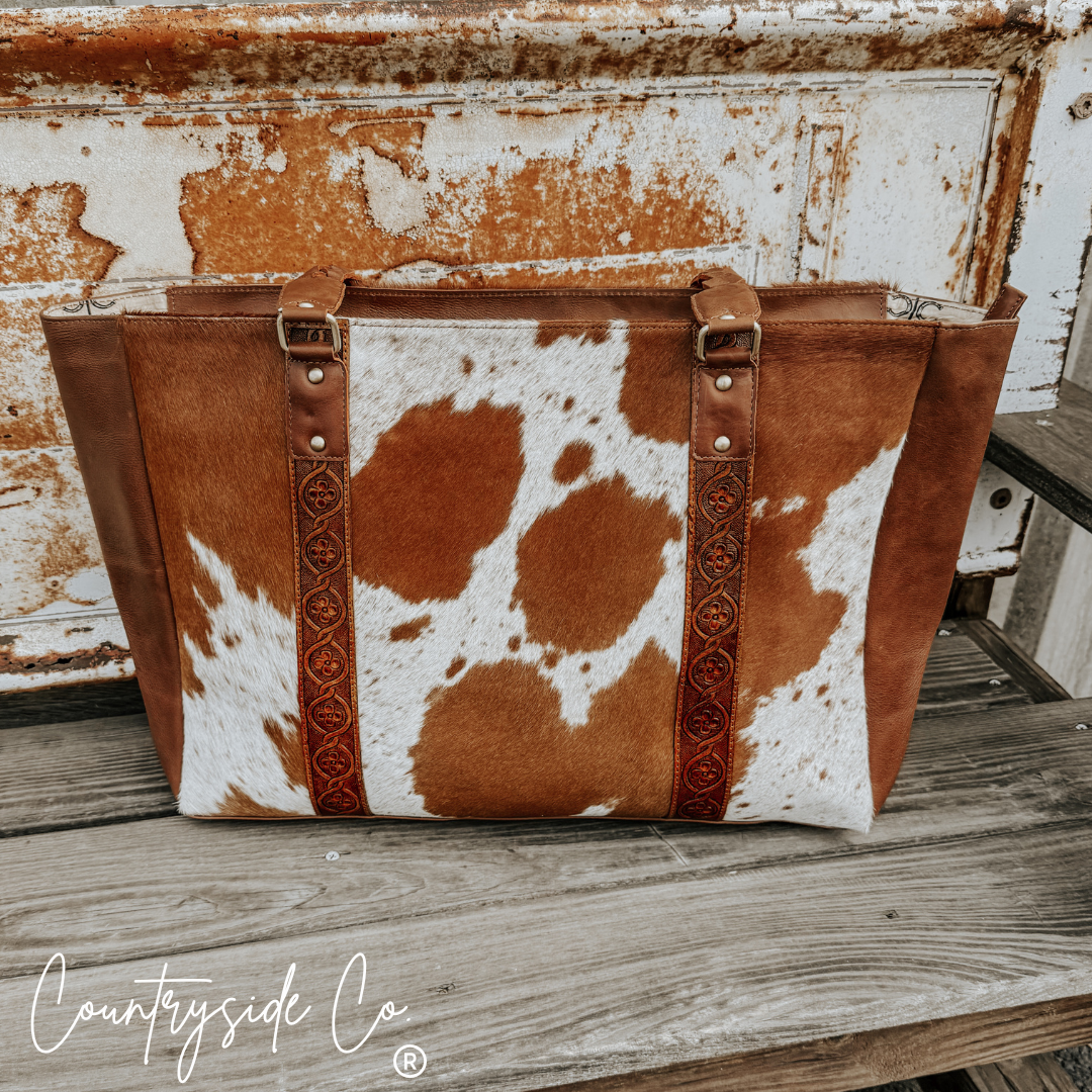 Dynasty Cowhide Weekender, Tote Work Bag