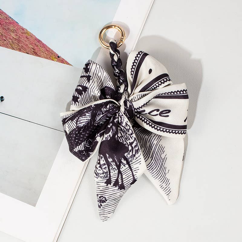 Stylish Fabric Woven Bow Bag Charm