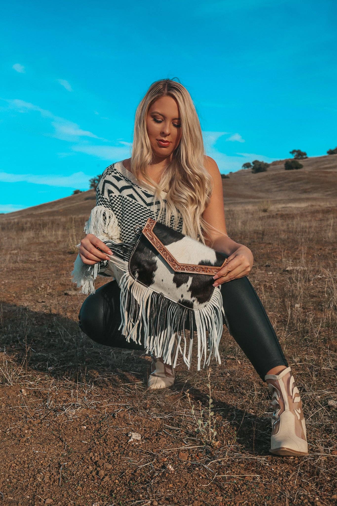 The Maria Cowhide Leather Tooled Purse a Haute Southern Hyde