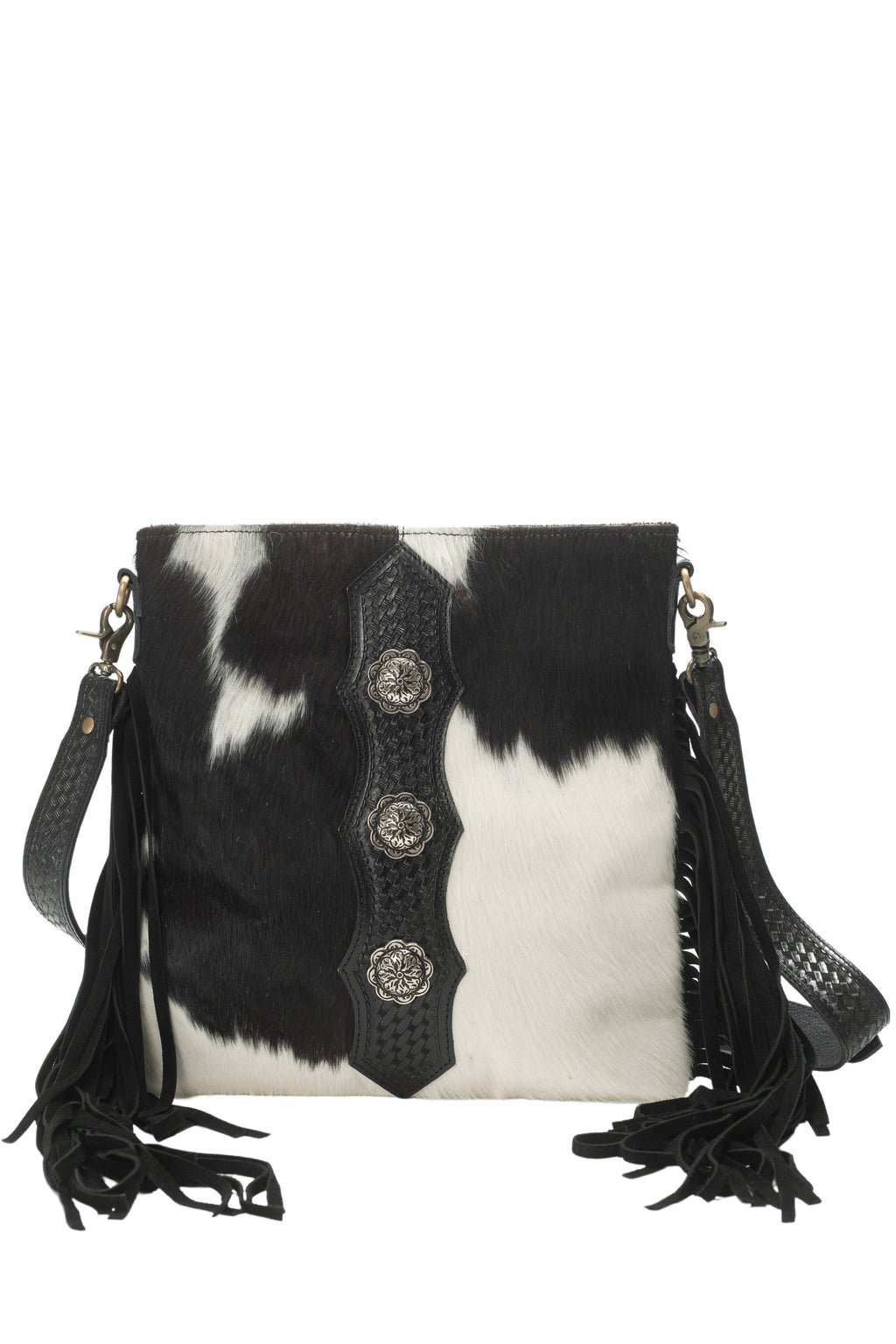 American Bison Western Style Hair on Hide Fringe Crossbody