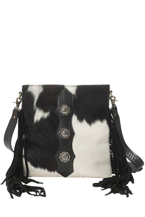 American Bison Western Style Hair on Hide Fringe Crossbody