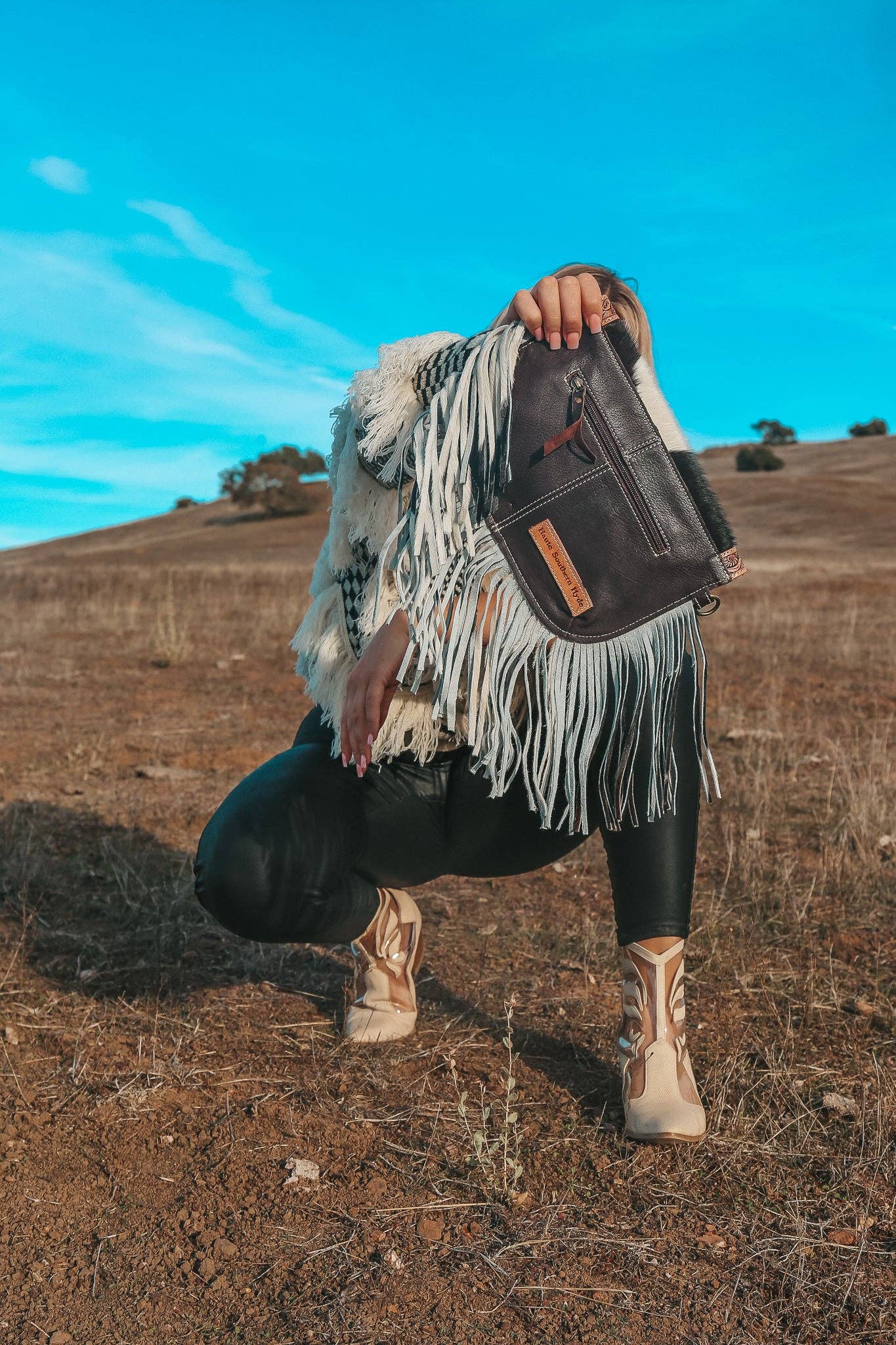 The Maria Cowhide Leather Tooled Purse a Haute Southern Hyde