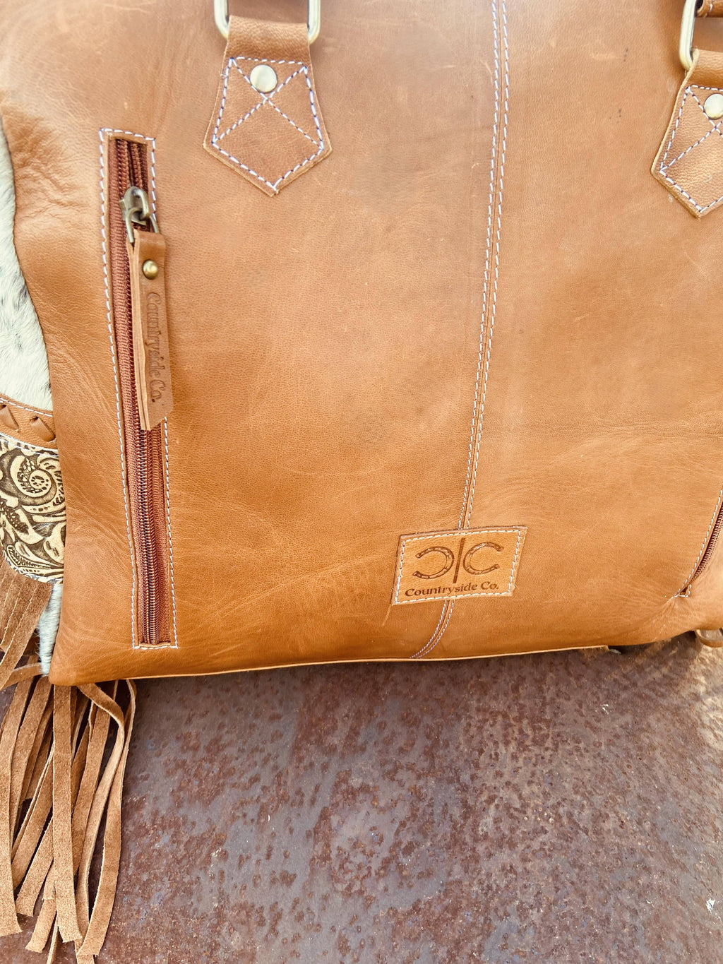 Laramie Tooled Leather Cowhide Western Statement Bag