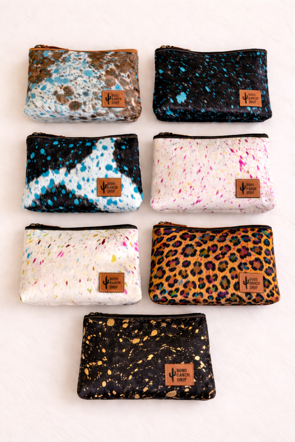 Western Cowhide Makeup Bag Travel