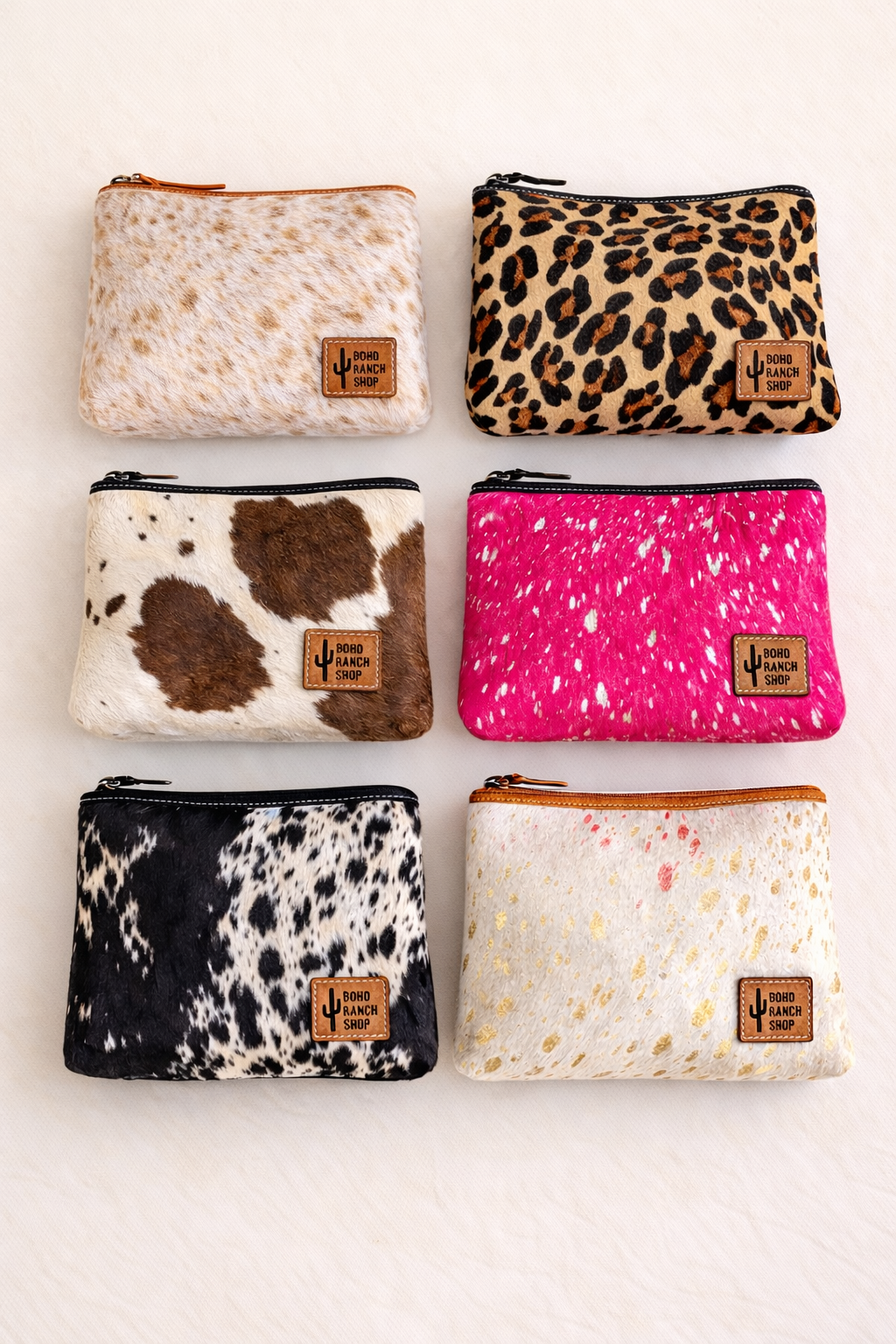 Western Cowhide Makeup Bag Travel