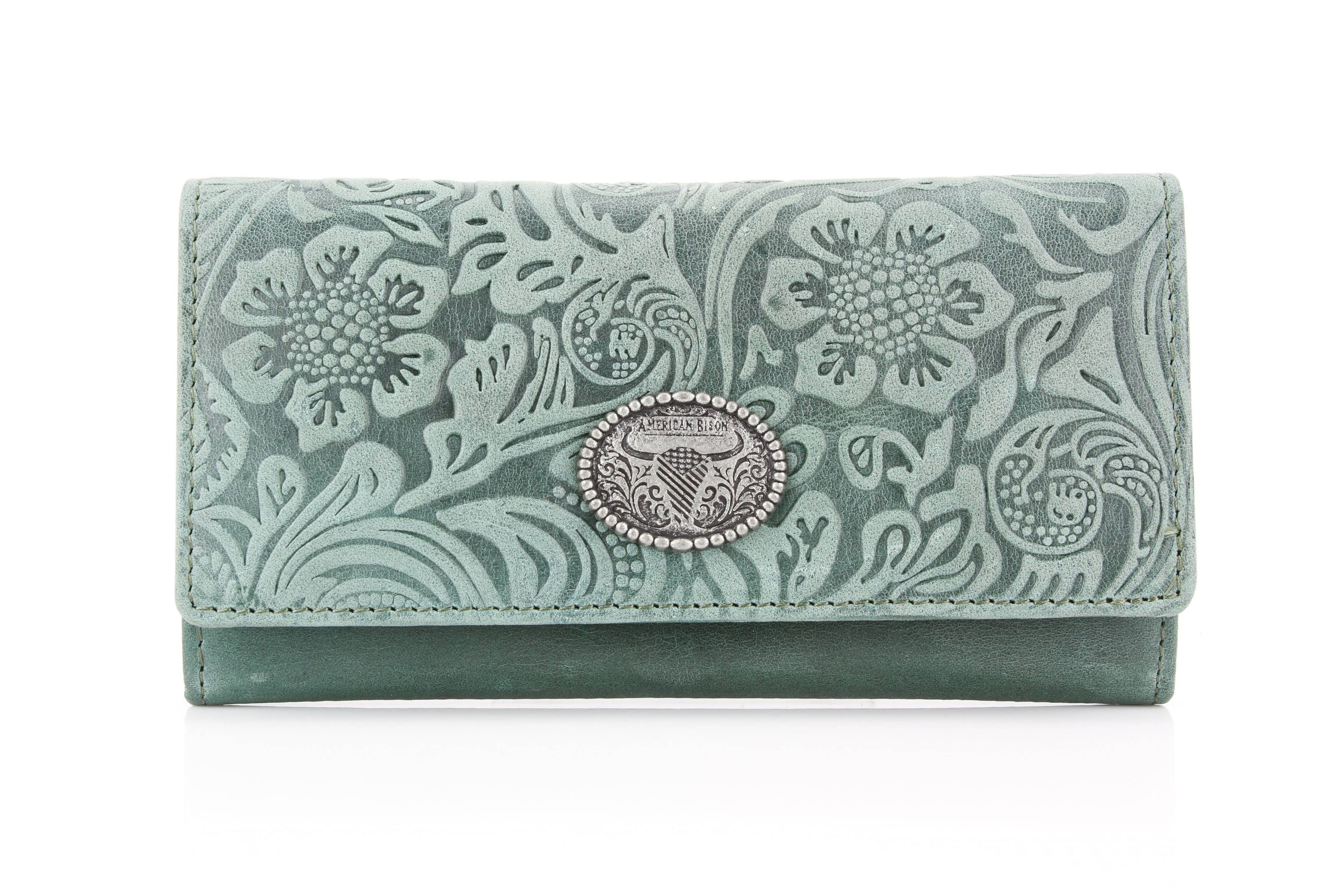 Filigree Fold Over Women Wallet American Bison ABLW 41-25202
