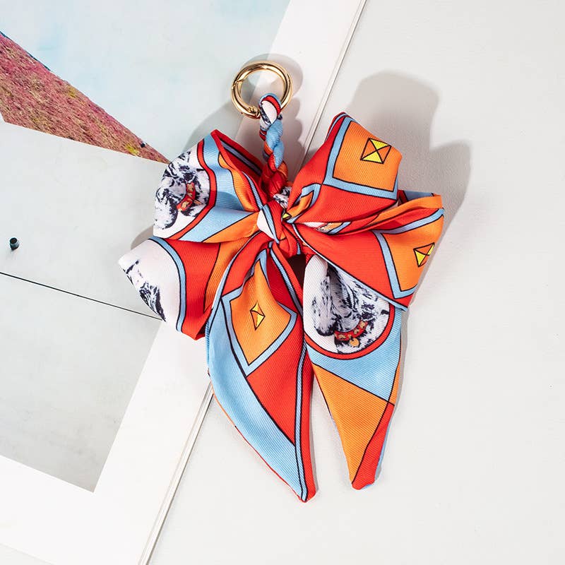 Stylish Fabric Woven Bow Bag Charm