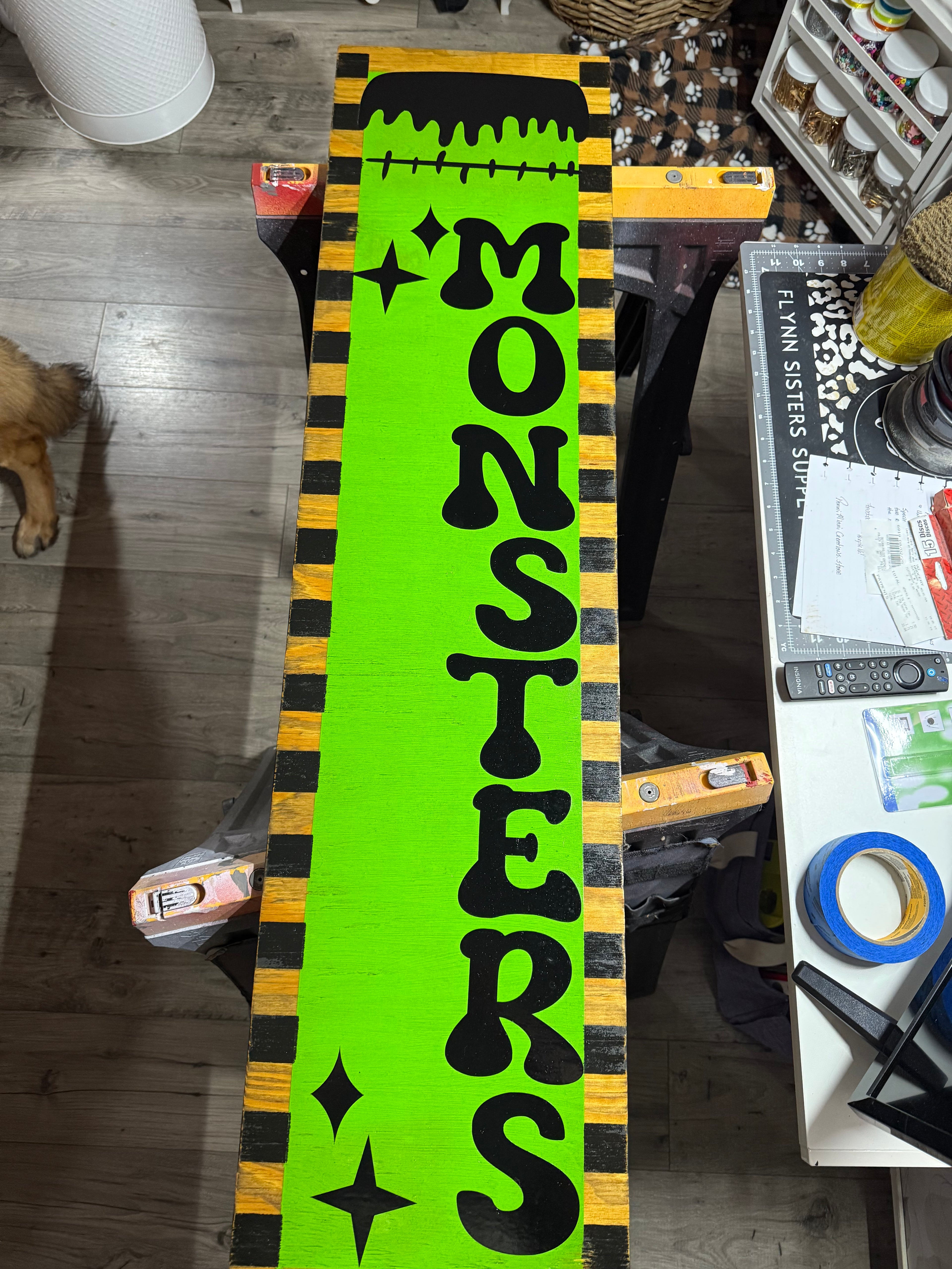 Welcome-ish Monster Leaner Sign