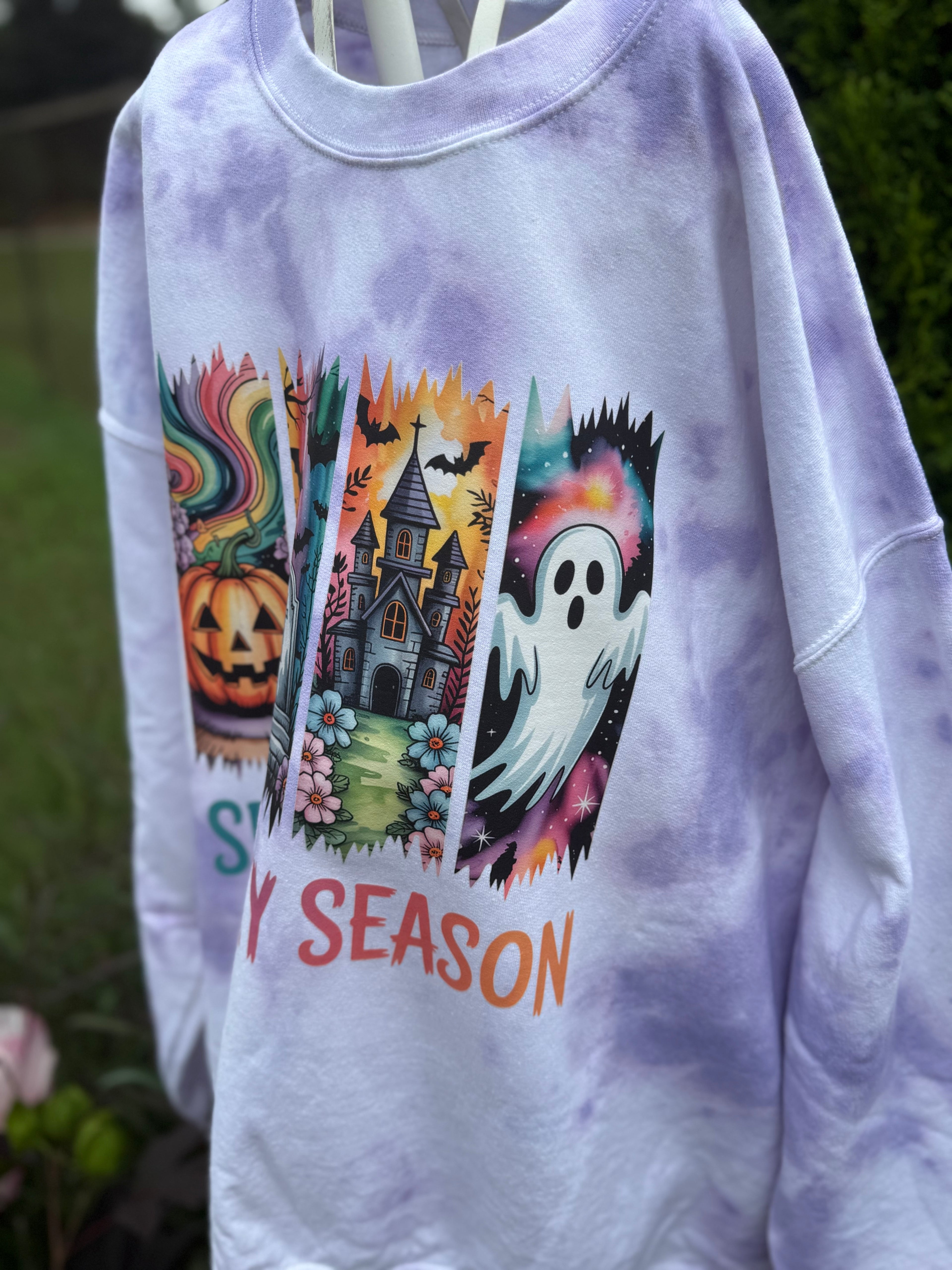 Halloween purple bleached Sweatshirt