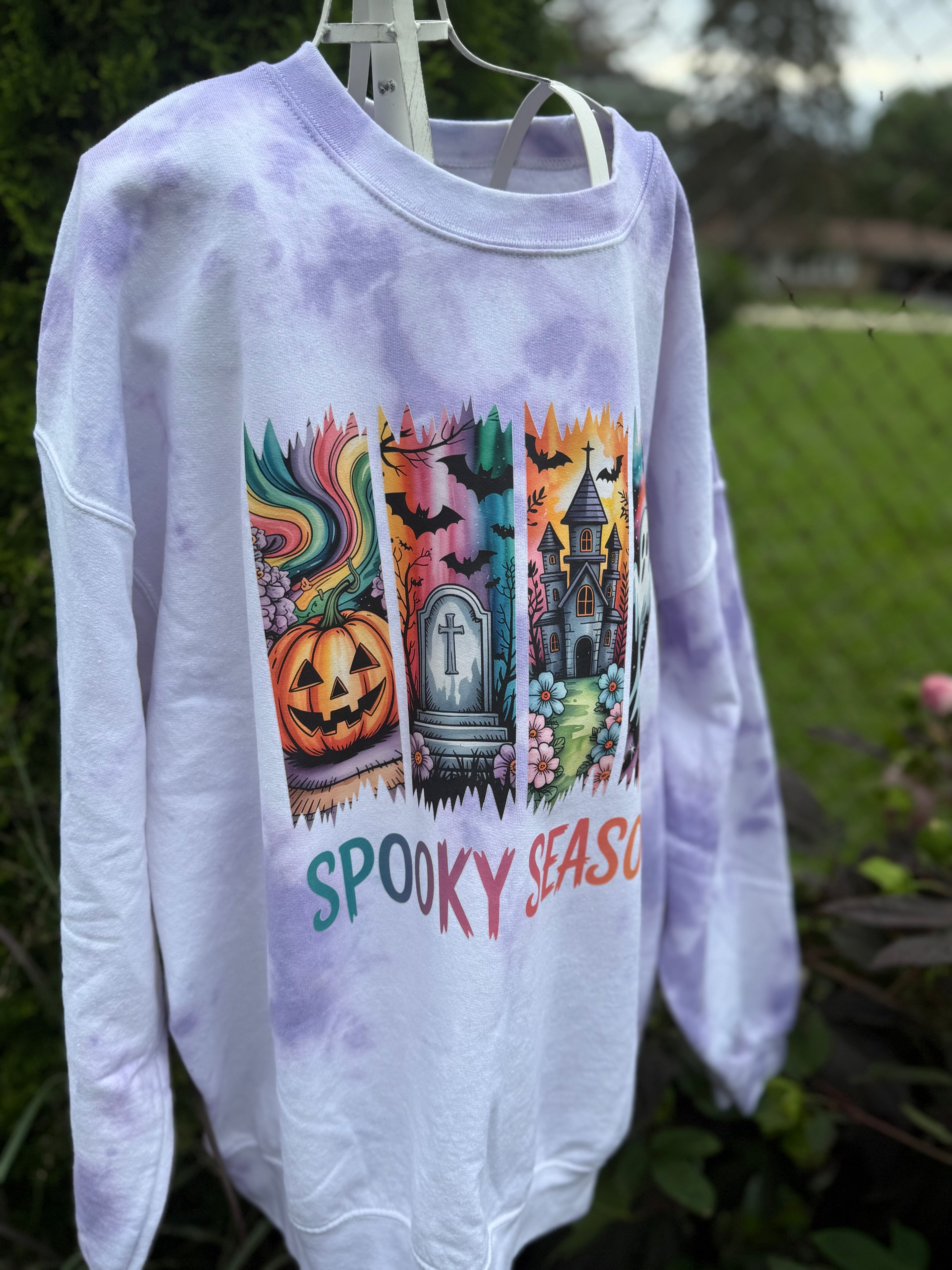 Halloween purple bleached Sweatshirt