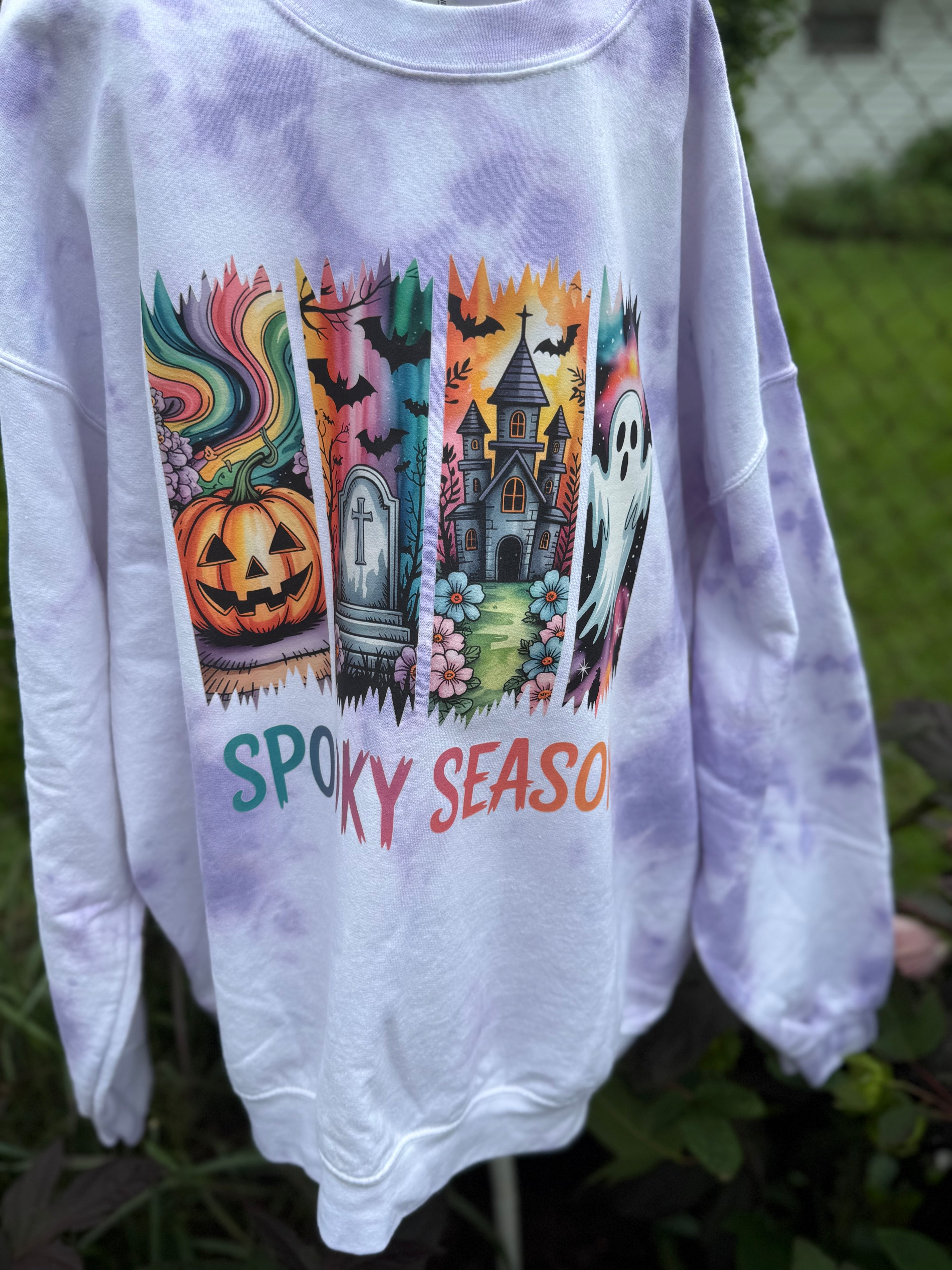 Halloween purple bleached Sweatshirt