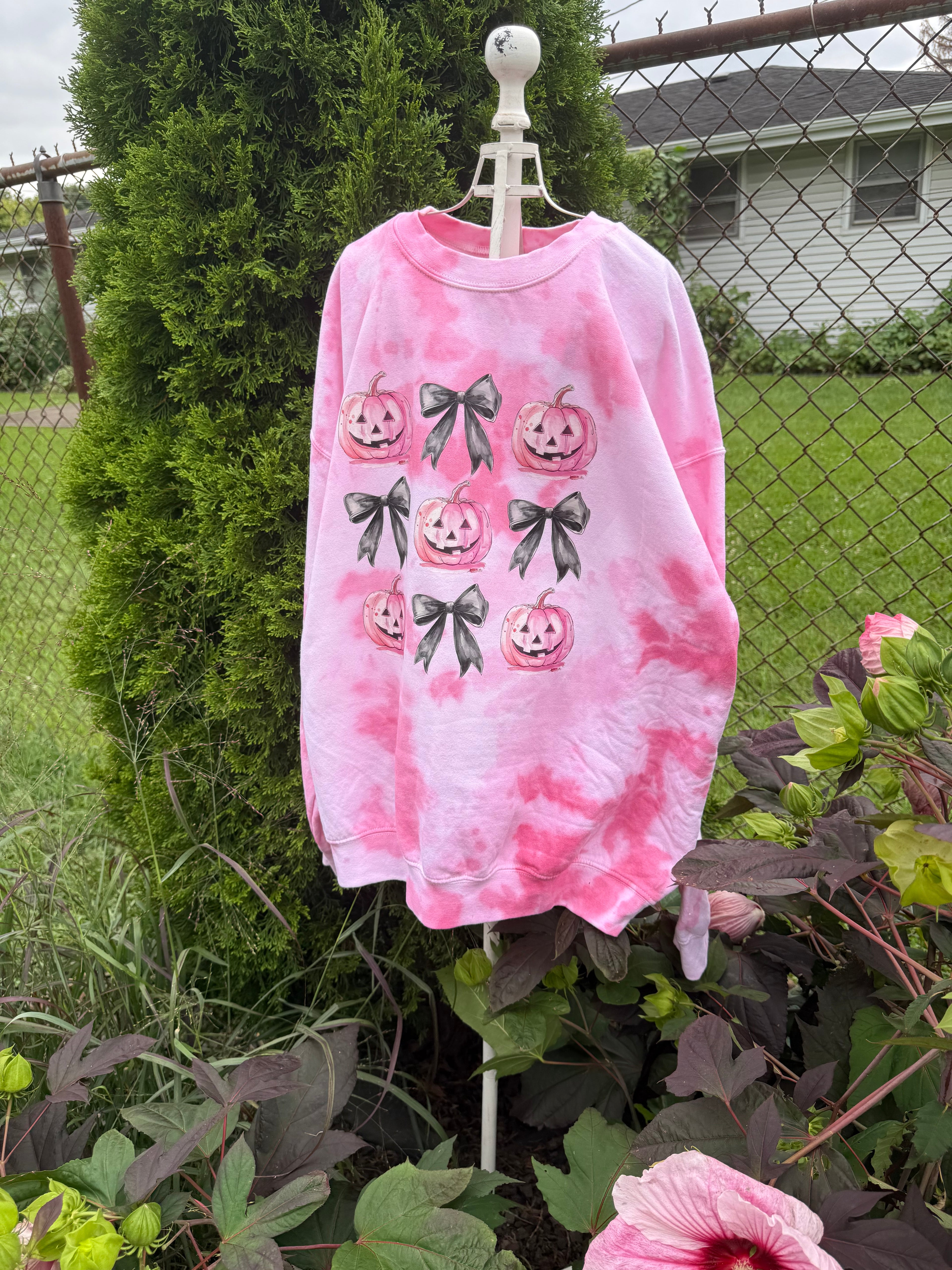 Pink Pumpkin and Couquette Sweatshirt