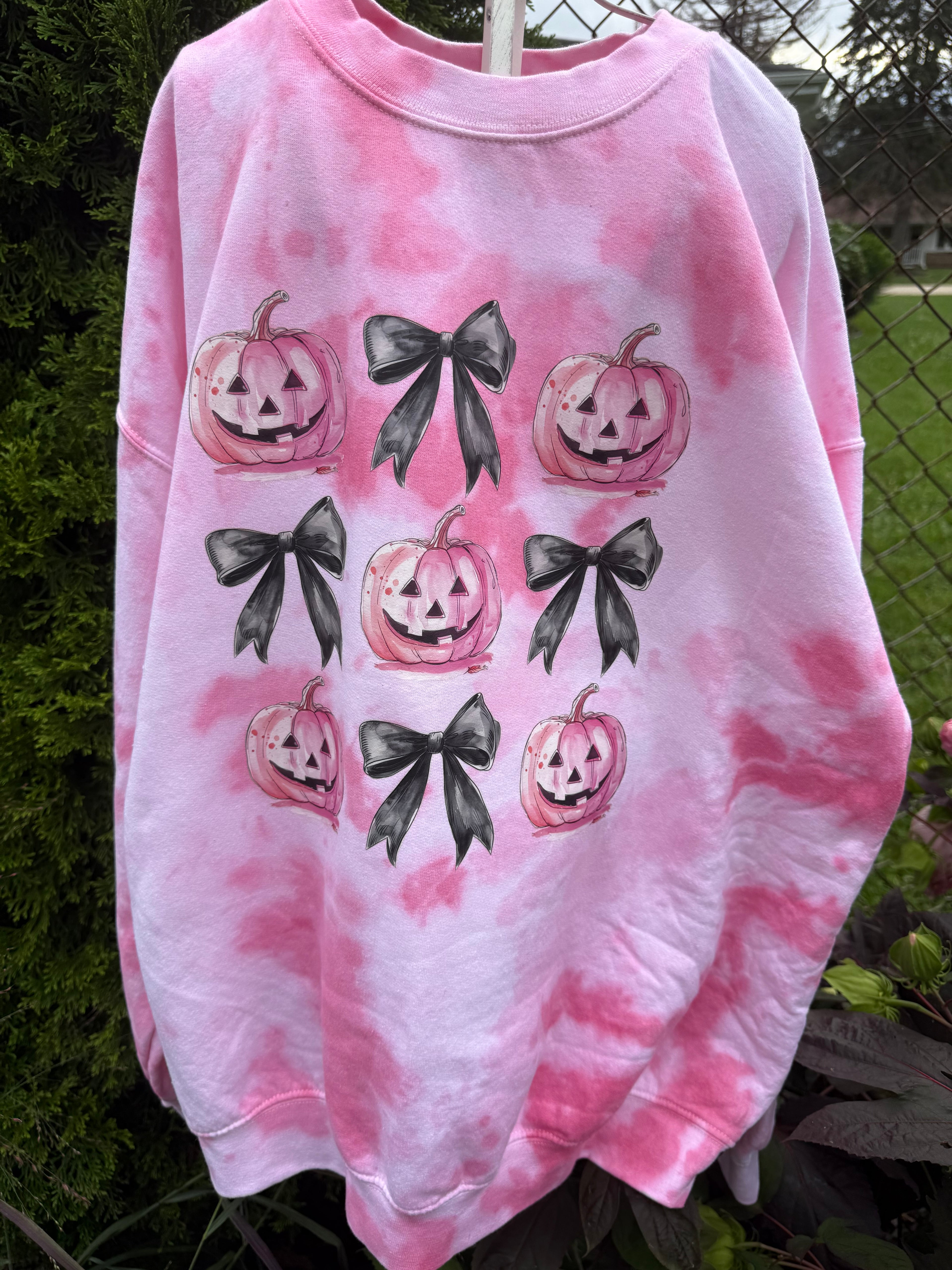 Pink Pumpkin and Couquette Sweatshirt