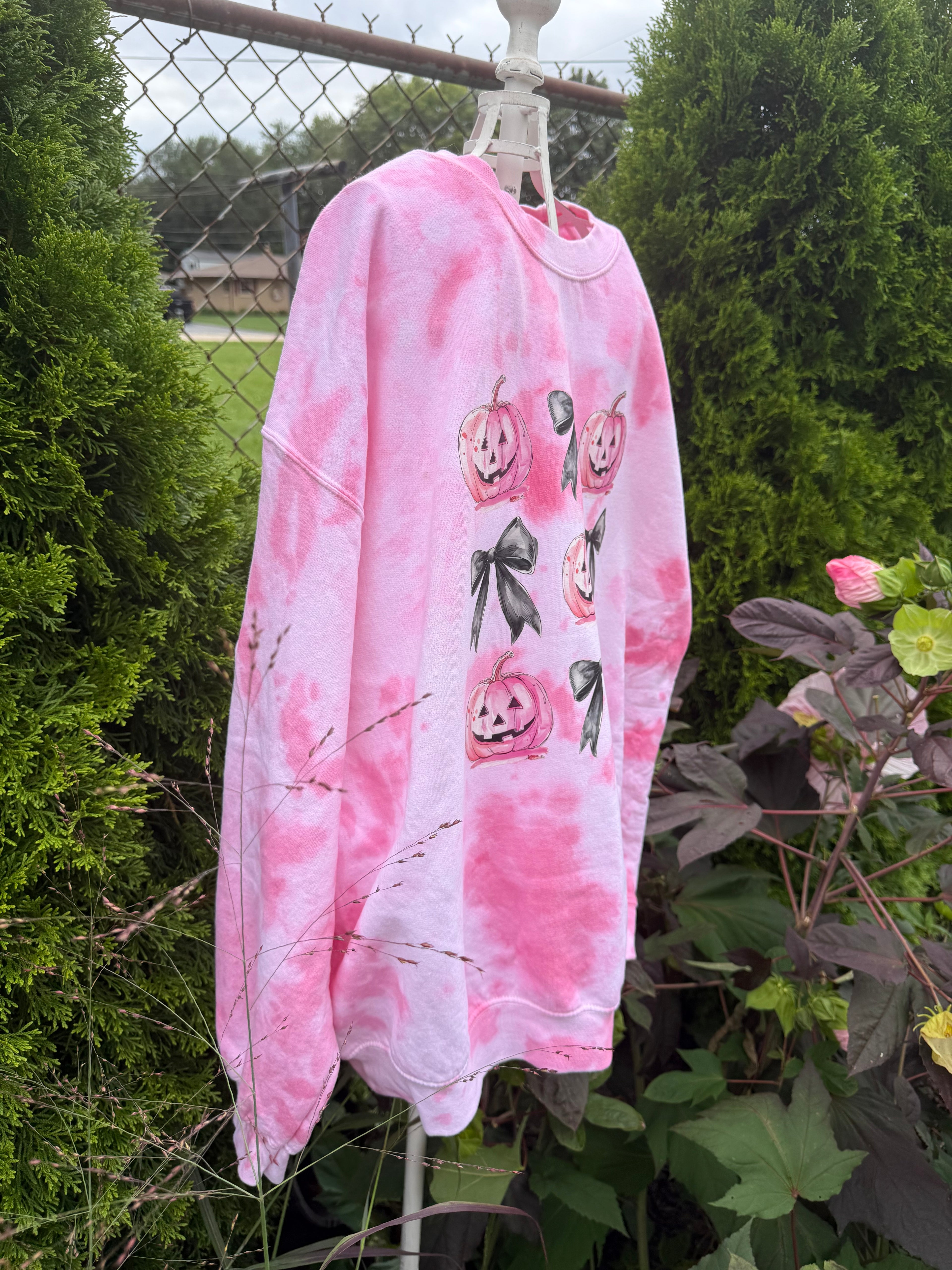 Pink Pumpkin and Couquette Sweatshirt