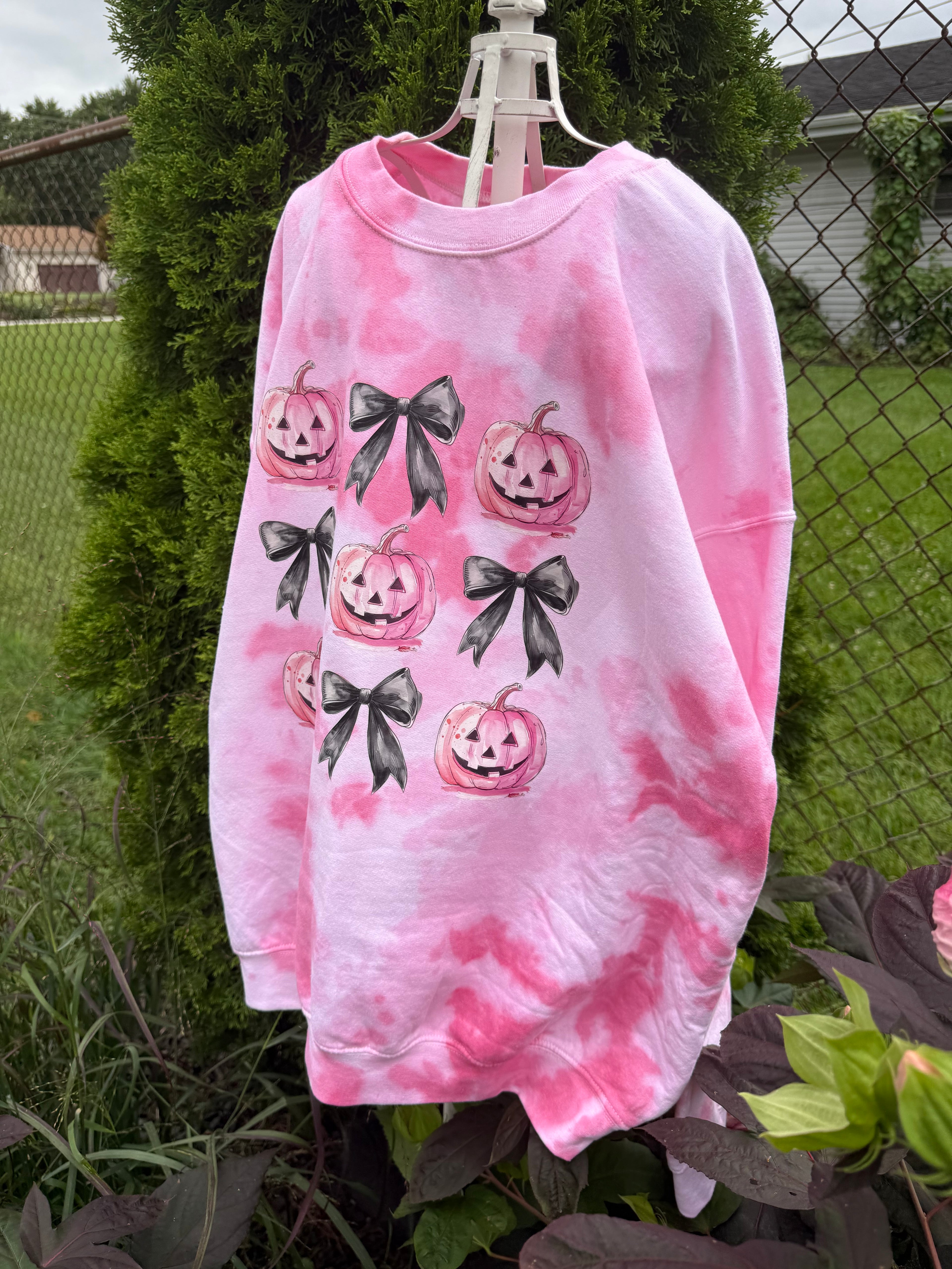 Pink Pumpkin and Couquette Sweatshirt