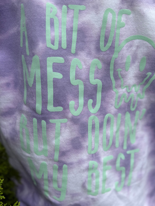 A bit of a mess doing my best sweatshirt