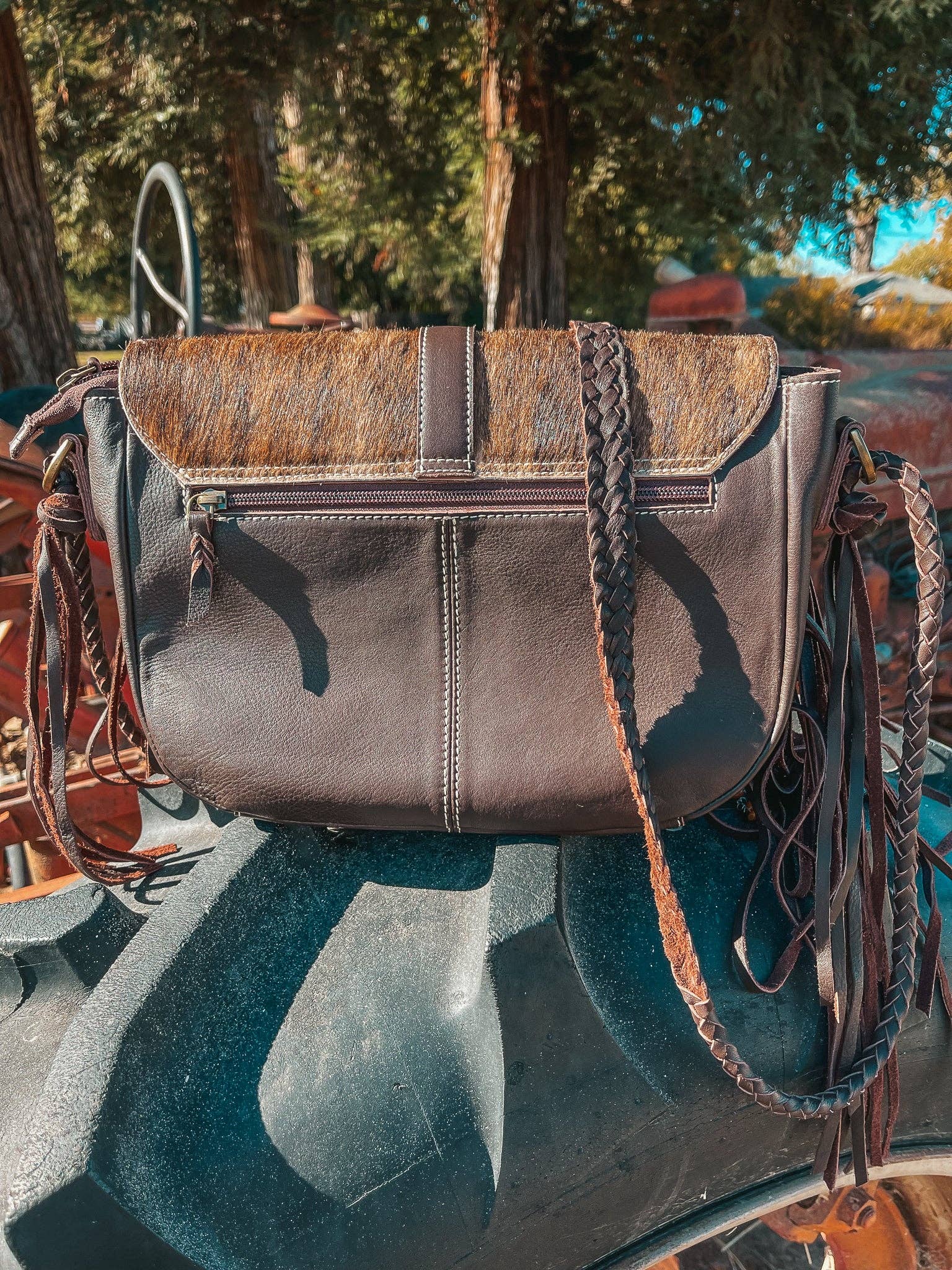 The Louvelle Cowhide Purse a Haute Southern Hyde