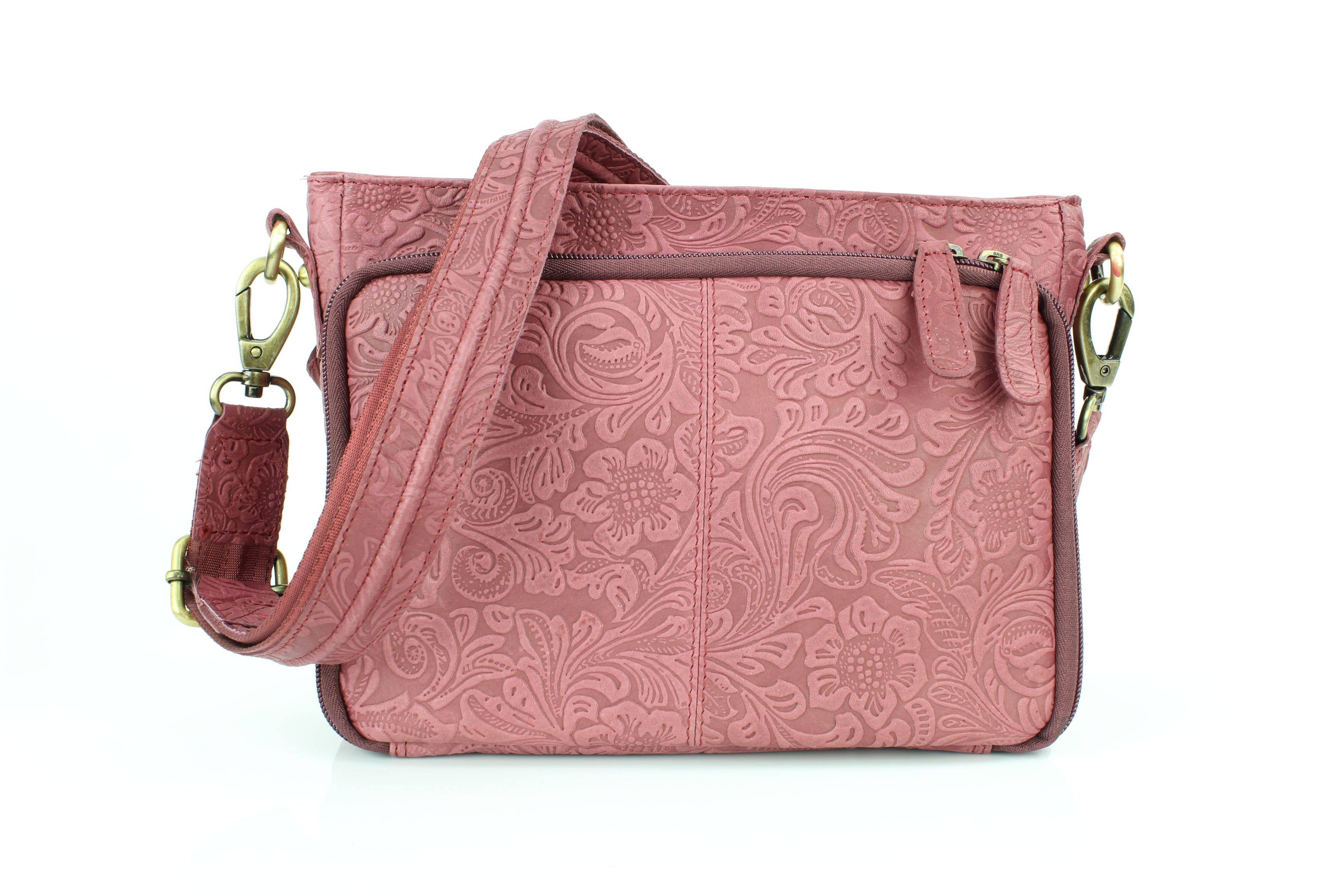 Flap Over Leather Shoulder Bag Hidden Storage 1833