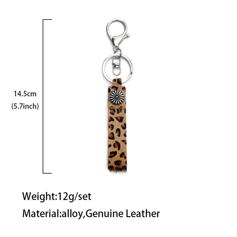 Leopard Print Turquoise Keychain