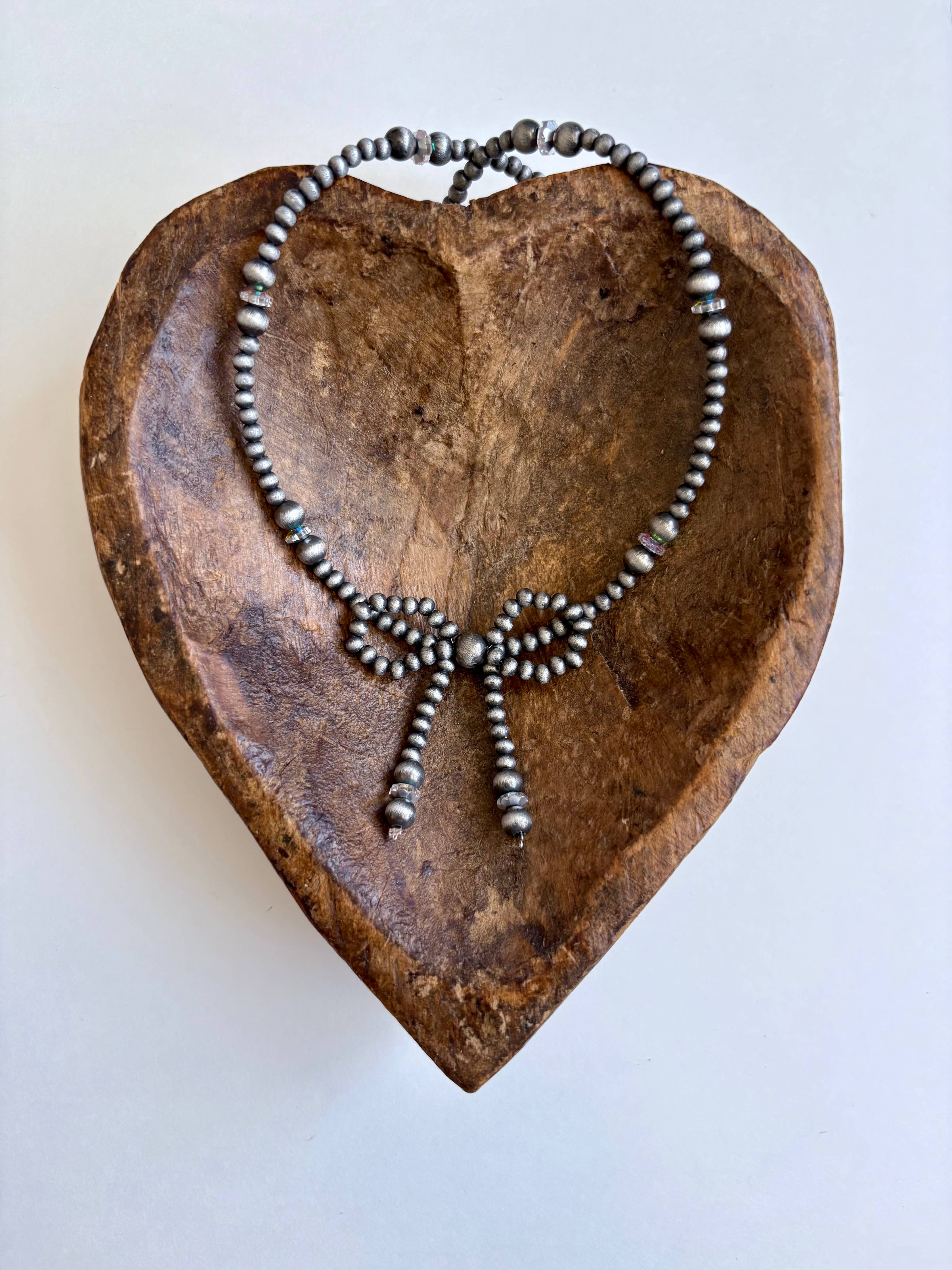 Western Navajo Style Bead Coquette Bow Necklace
