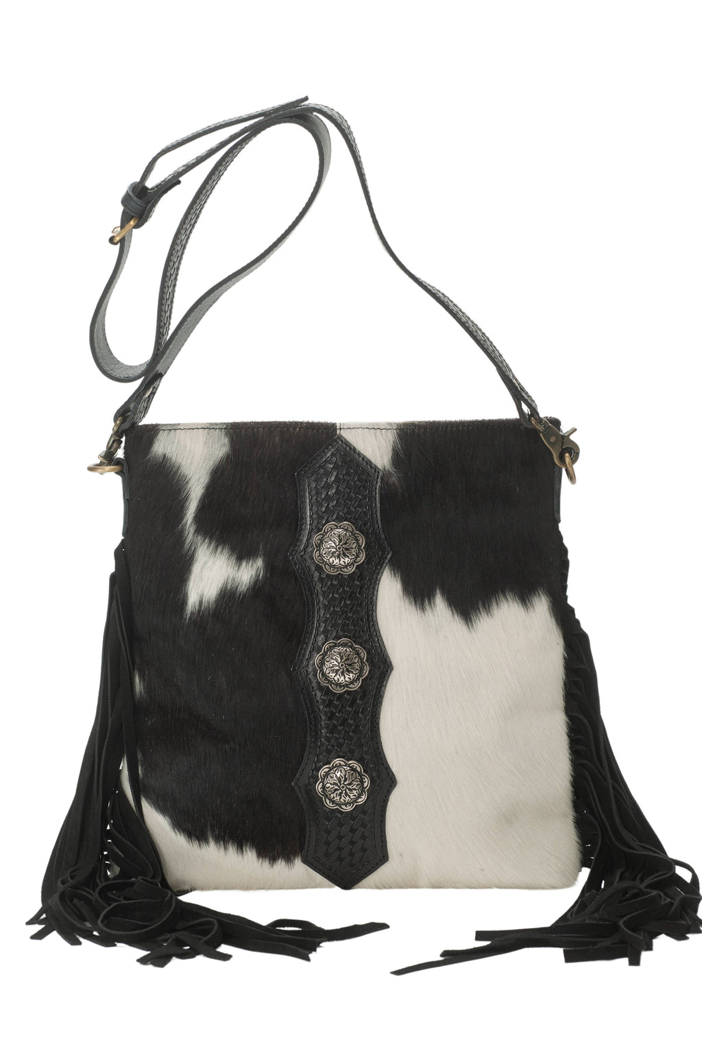 American Bison Western Style Hair on Hide Fringe Crossbody
