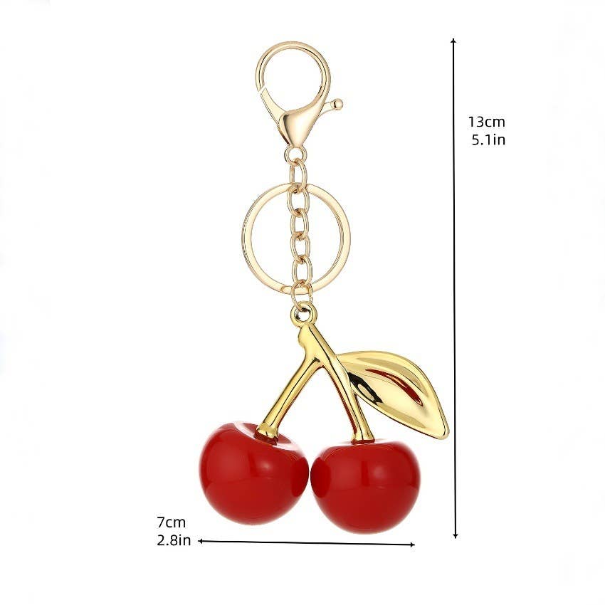 Vintage 3d Cherry Keychain