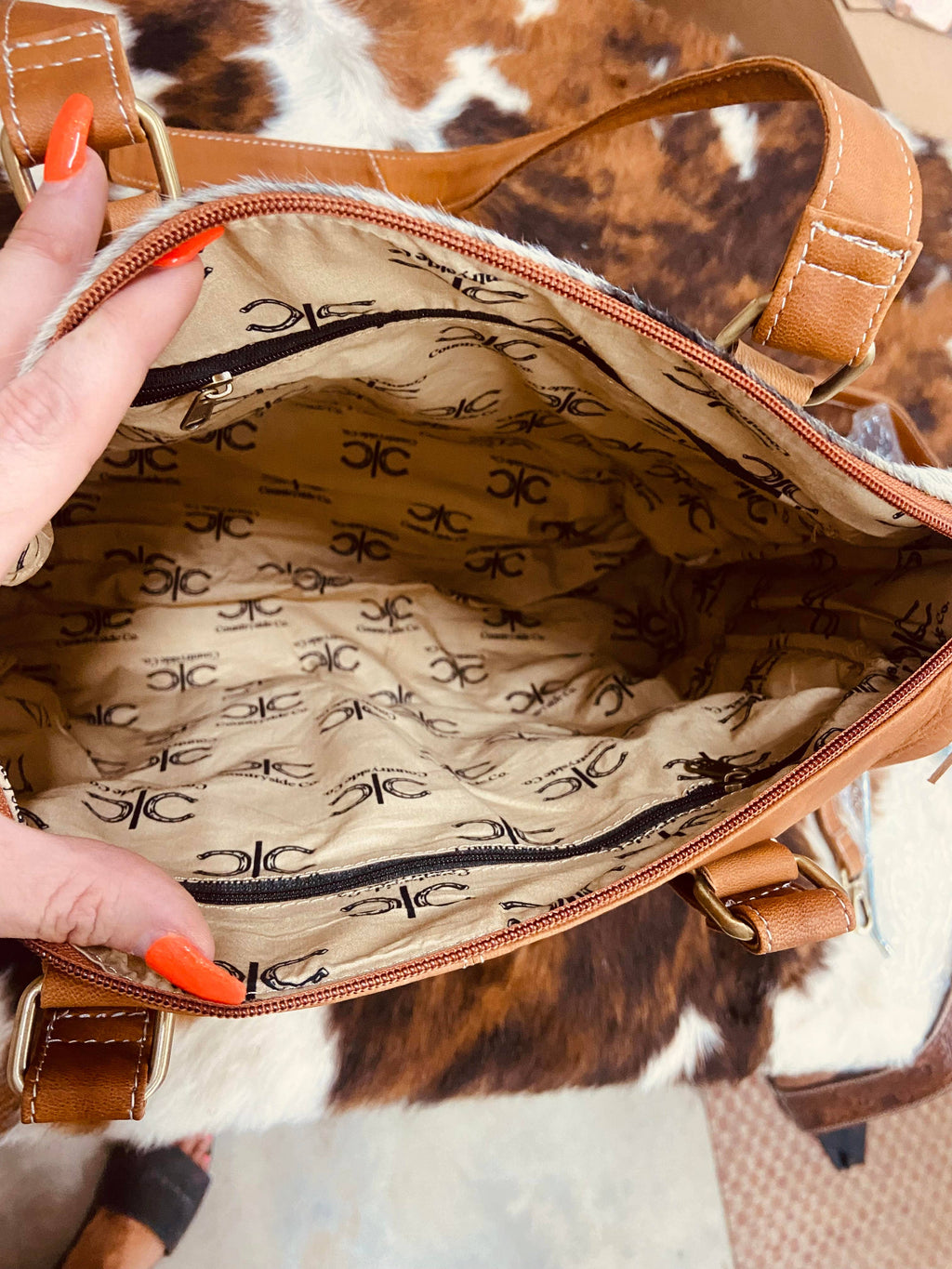 Laramie Tooled Leather Cowhide Western Statement Bag
