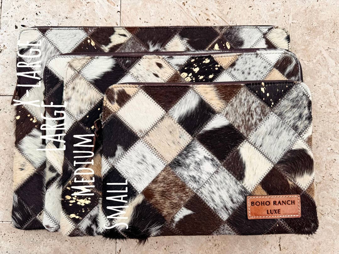 BOHO LUXE LAPTOP tech sleeve computer bag hairon cowhide