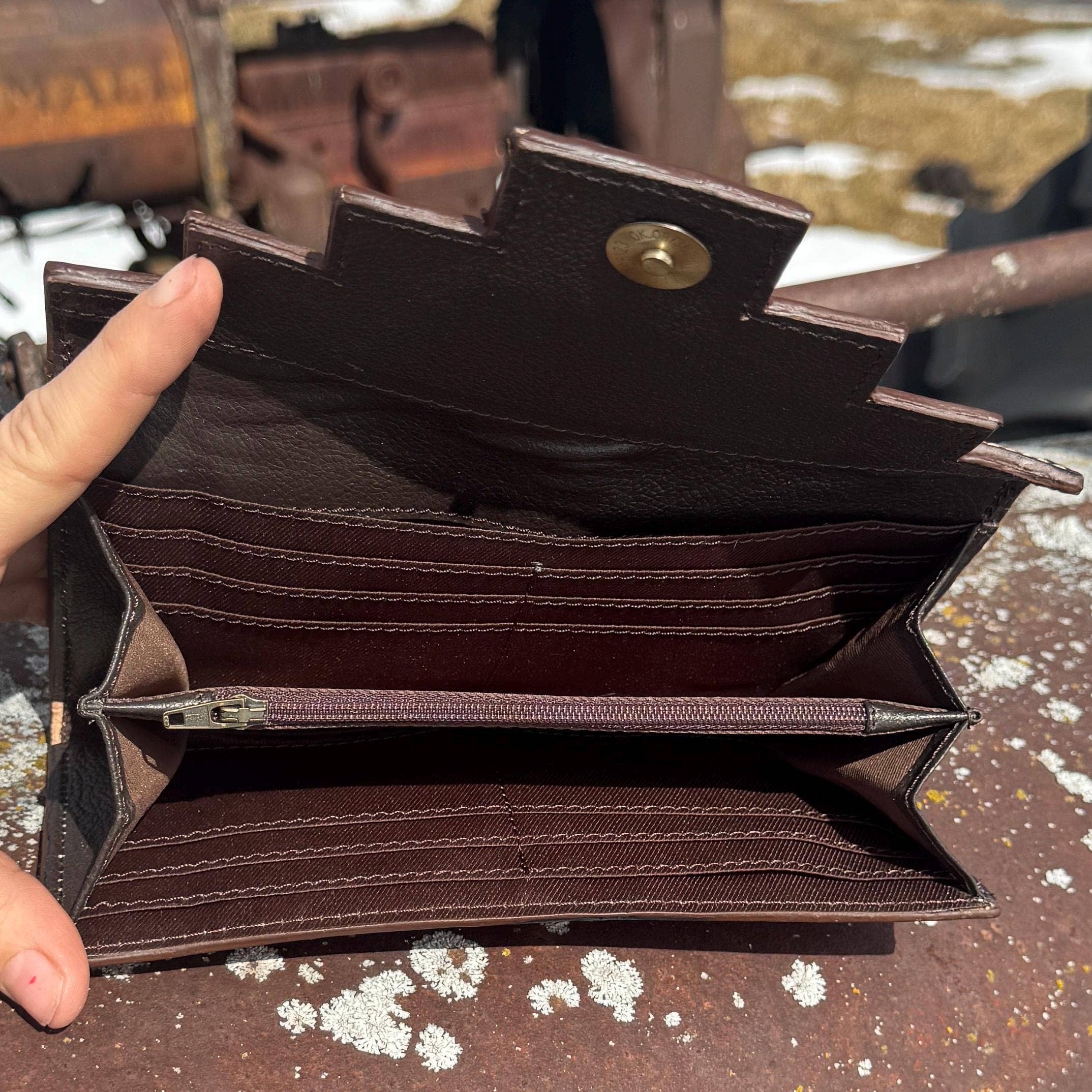 Aces and Turquoise Genuine Western Cowhide Leather barrel bag purse or wallet by Double B Wild Rags