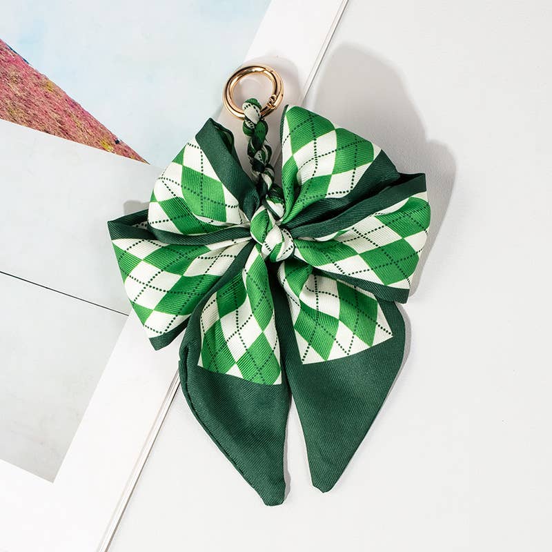 Stylish Fabric Woven Bow Bag Charm