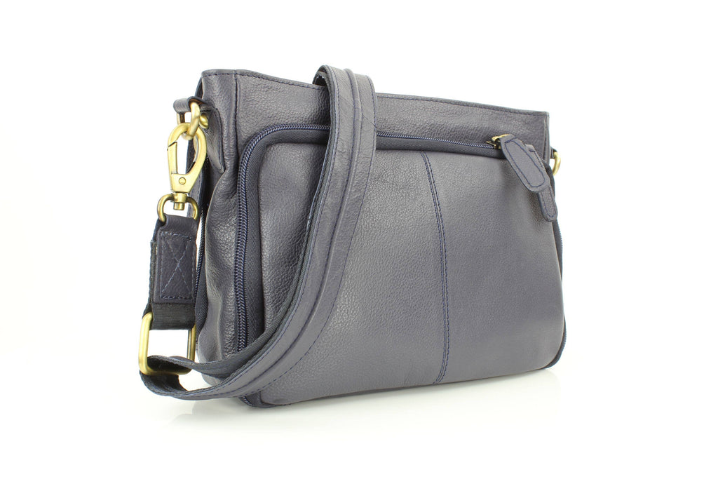Flap Over Leather Shoulder Bag Hidden Storage 1833