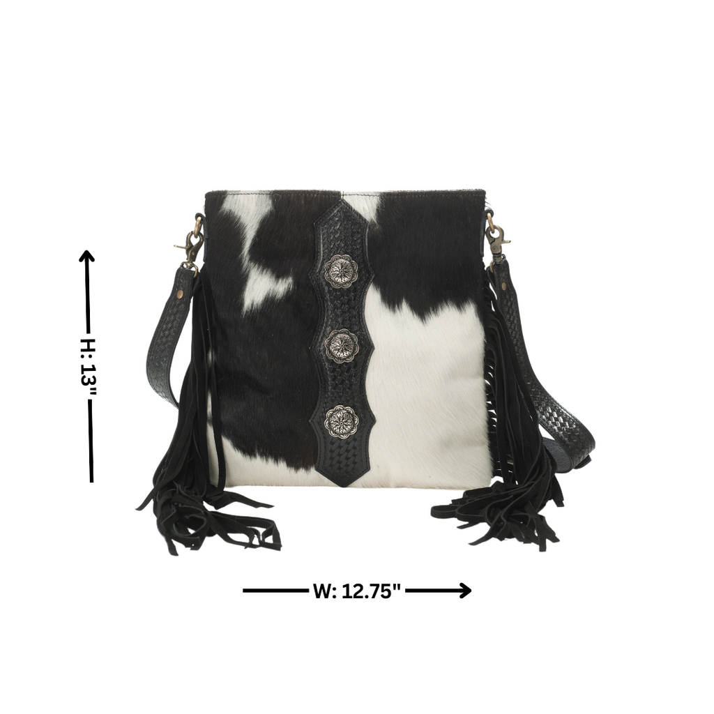 American Bison Western Style Hair on Hide Fringe Crossbody