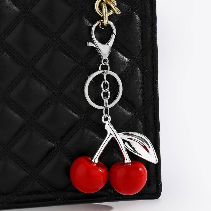 Vintage 3d Cherry Keychain