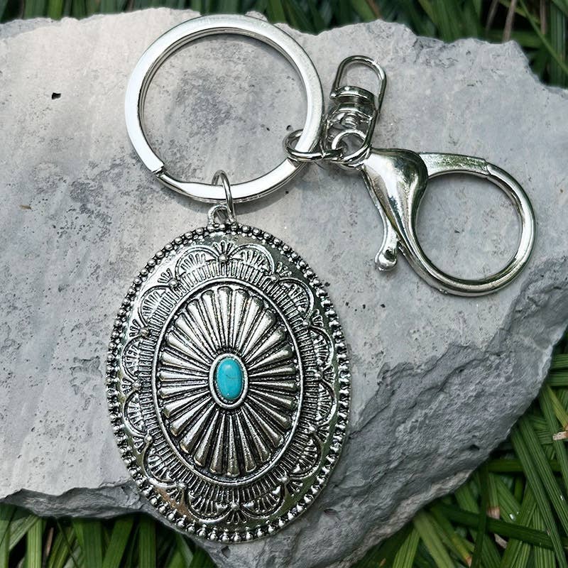 Western Style Turquoise Keychain