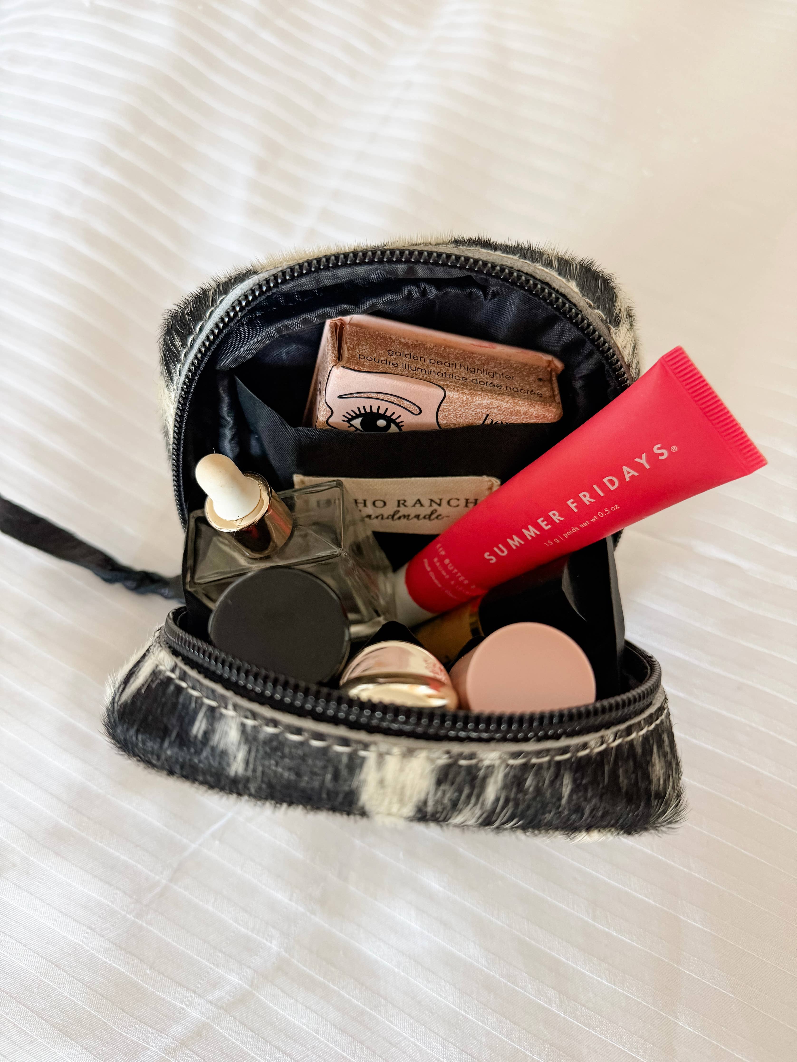 COWHIDE POUCH - Western Cowhide Coin Money Makeup Medicine