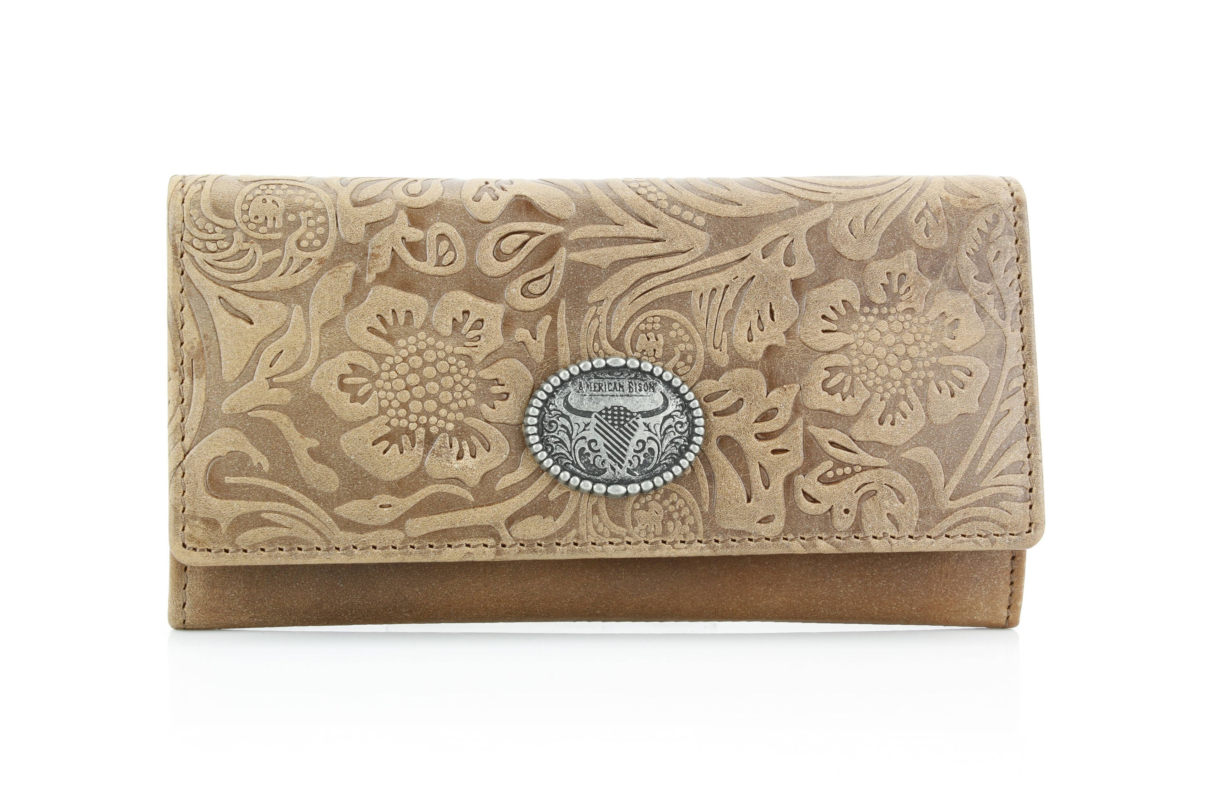 Filigree Fold Over Women Wallet American Bison ABLW 41-25202