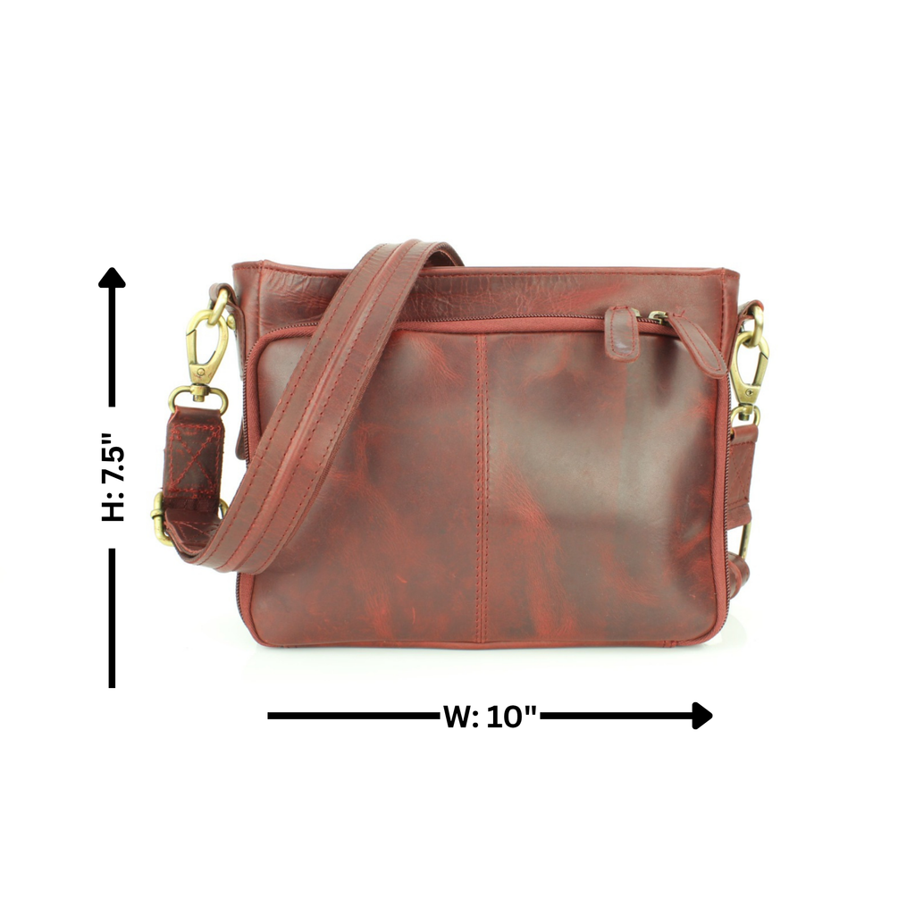 Flap Over Leather Shoulder Bag Hidden Storage 1833