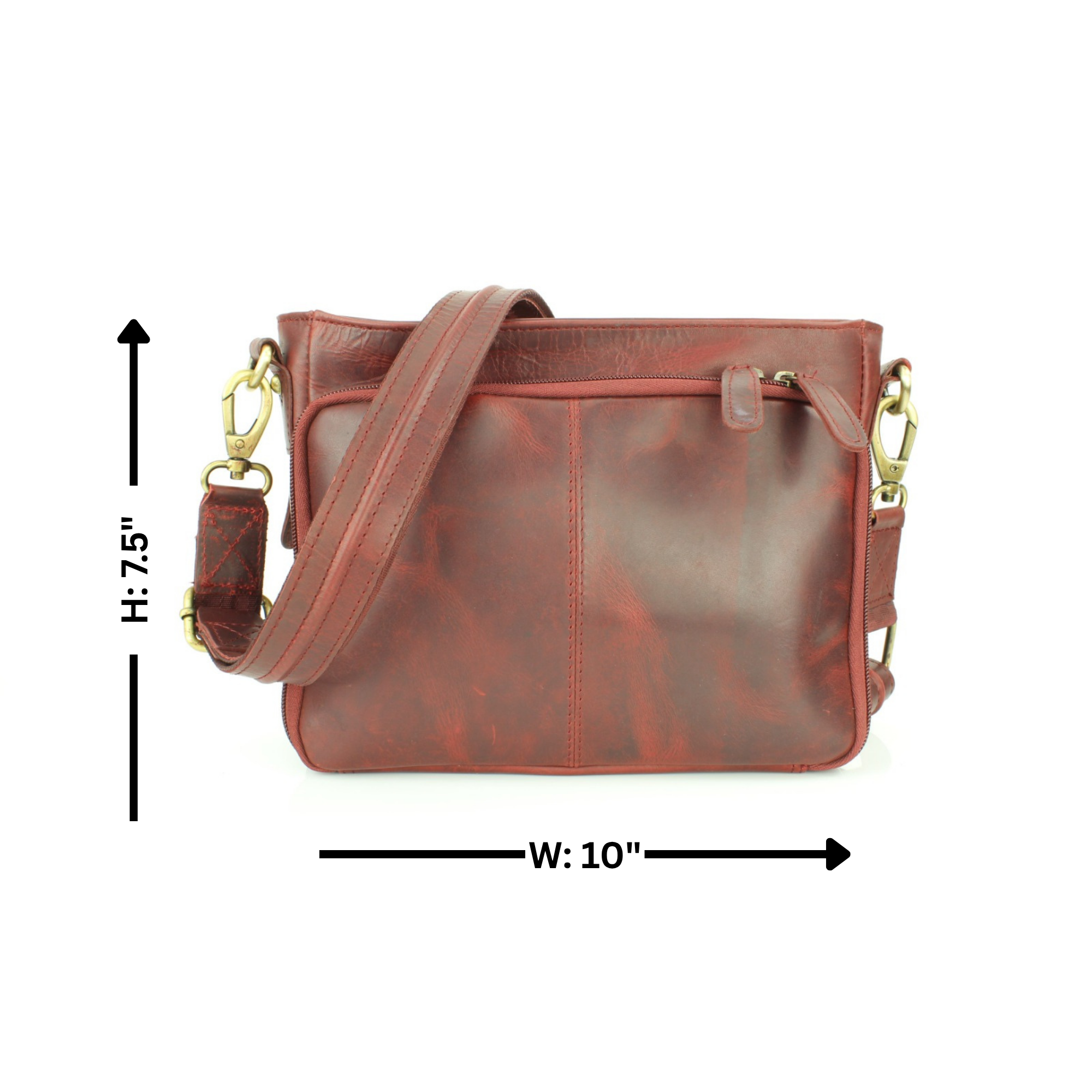 Flap Over Leather Shoulder Bag Hidden Storage 1833